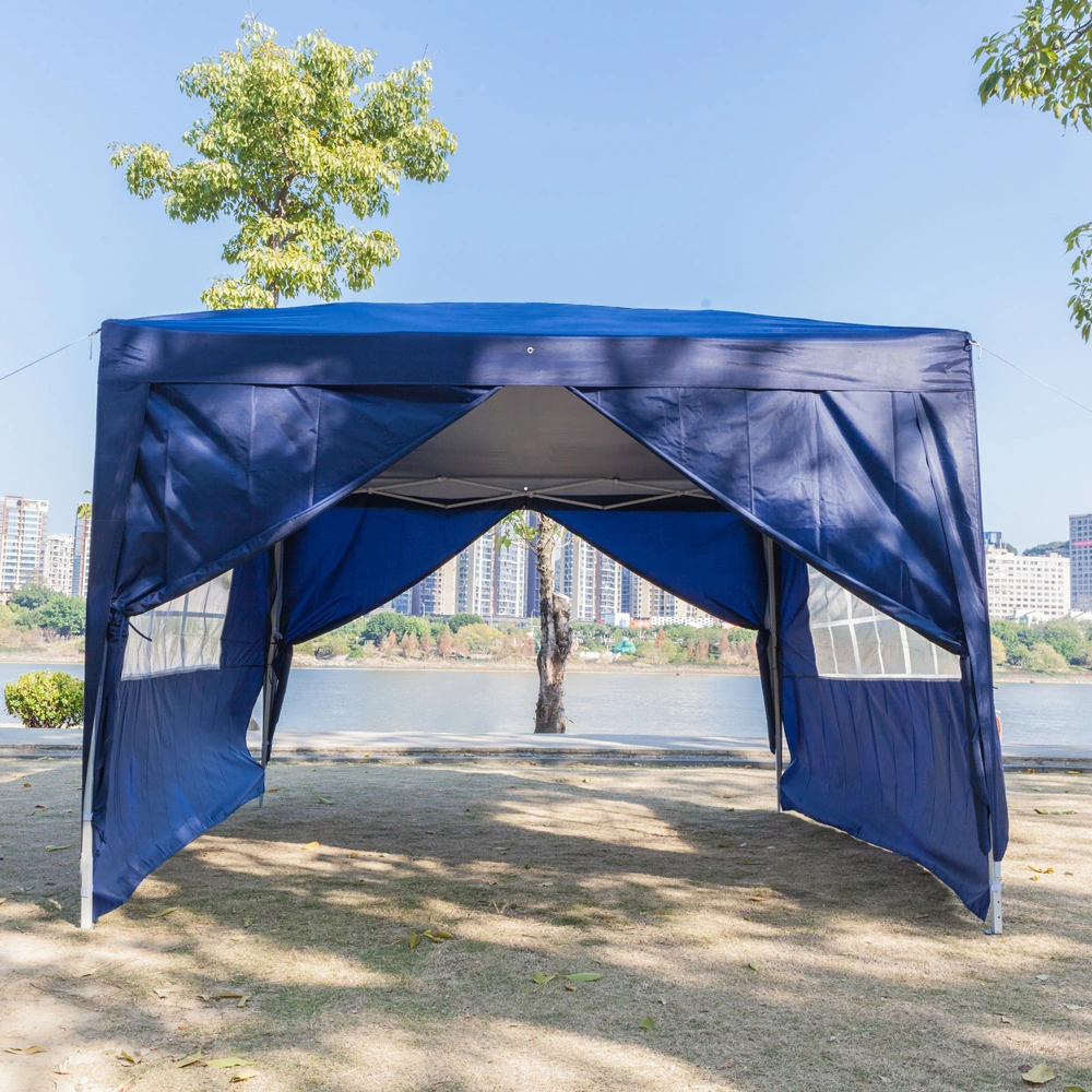 3 x 3m Two Doors & Two Windows Practical Waterproof Right-Angle Folding Tent Blue view 70