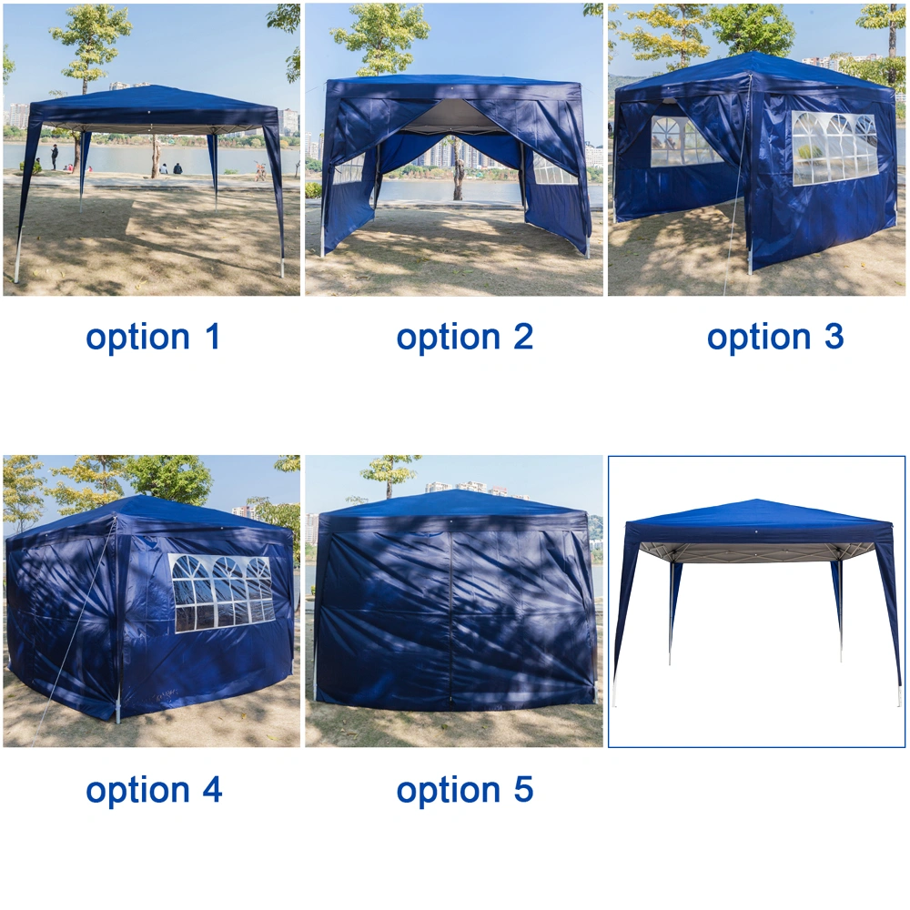 3 x 3m Two Doors & Two Windows Practical Waterproof Right-Angle Folding Tent Blue view 71
