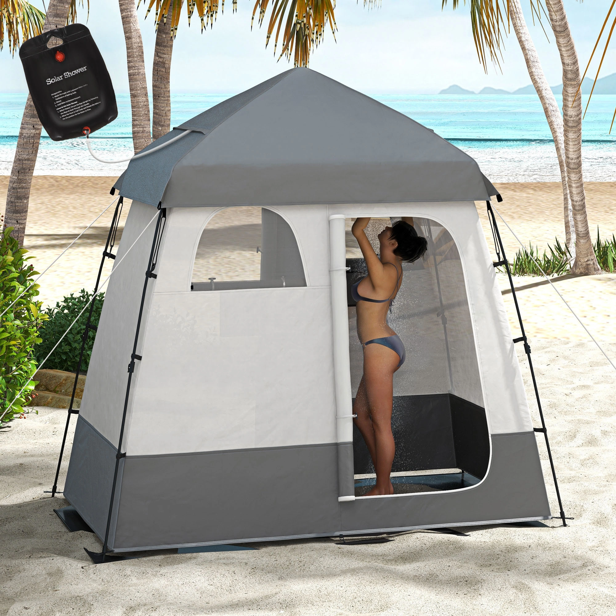 Pop Up Shower Tent Portable Outdoor Privacy Changing Room Lightweight Waterproof for Camping Travel