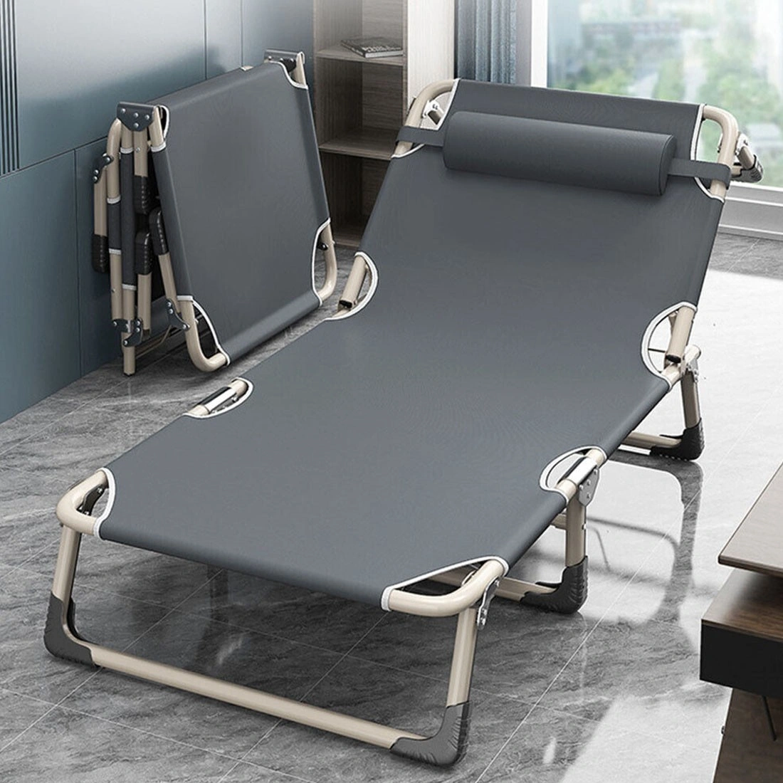 Heavy Duty Folding Bed for Adults Lightweight Foldable Camping Travel Bed with Mattress view 5