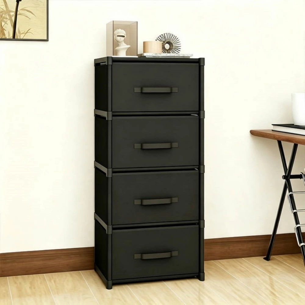 4 Drawer Storage Cabinet with Sturdy Steel Frame, Dresser Organizer Unit for Bedroom Living Room view 2