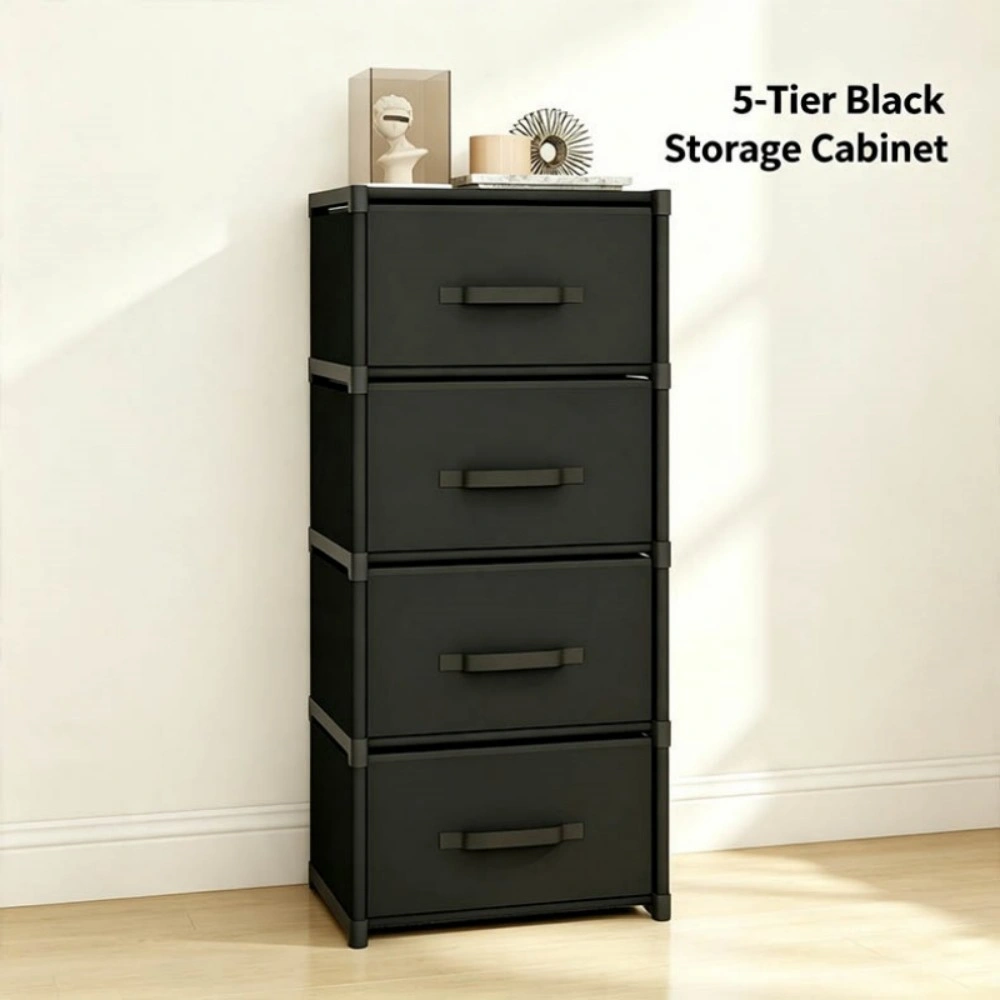 4 Drawer Storage Cabinet with Sturdy Steel Frame, Dresser Organizer Unit for Bedroom Living Room view 3