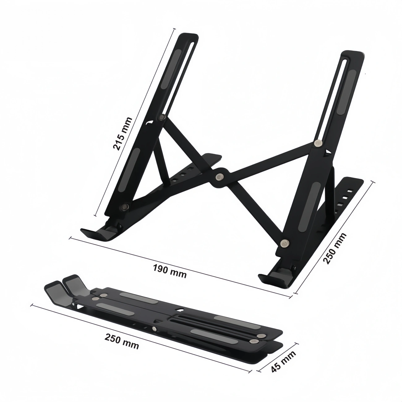 Portable Laptop Stand Adjustable Foldable, Ergonomic Notebook Riser, Lightweight Tablet Holder for Desk, Compatible with MacBook, PC, iPad, Surface view 4