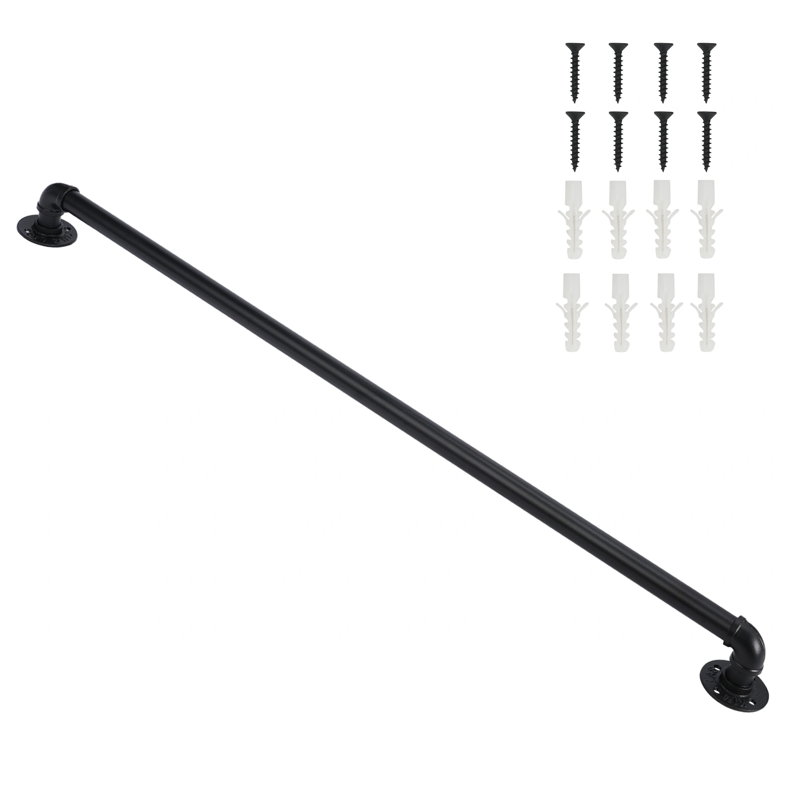 4FT iron courtyard stair handrail black