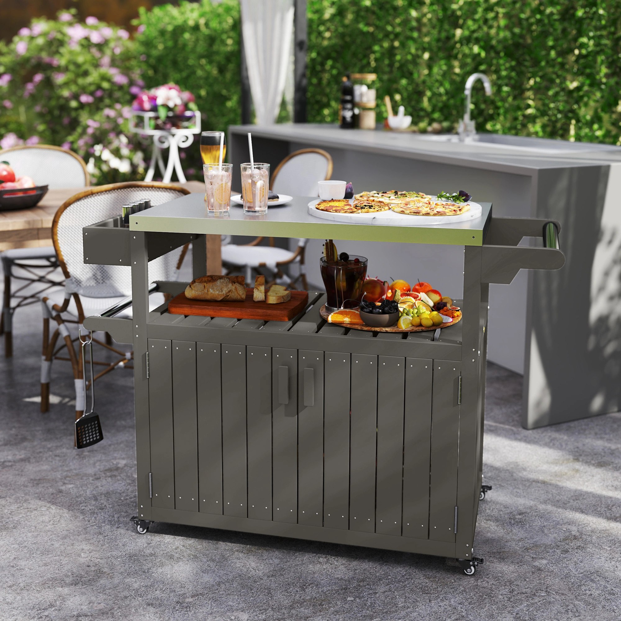 Camping Cart,Grill Cart,Outdoor Bar Cart
