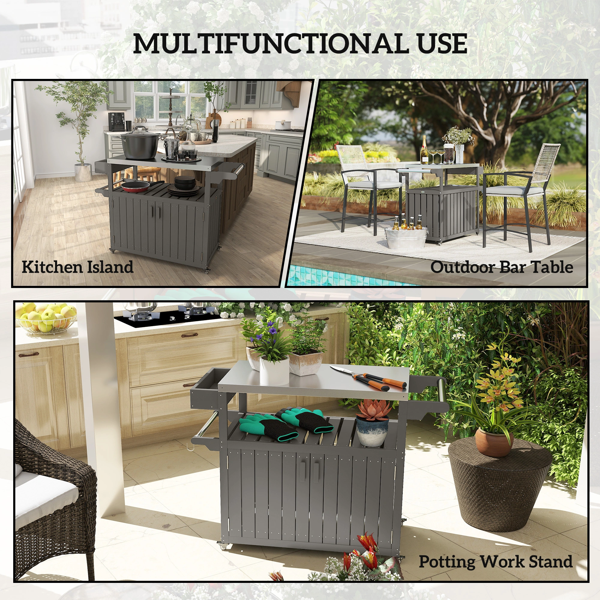 Camping Cart,Grill Cart,Outdoor Bar Cart view 4