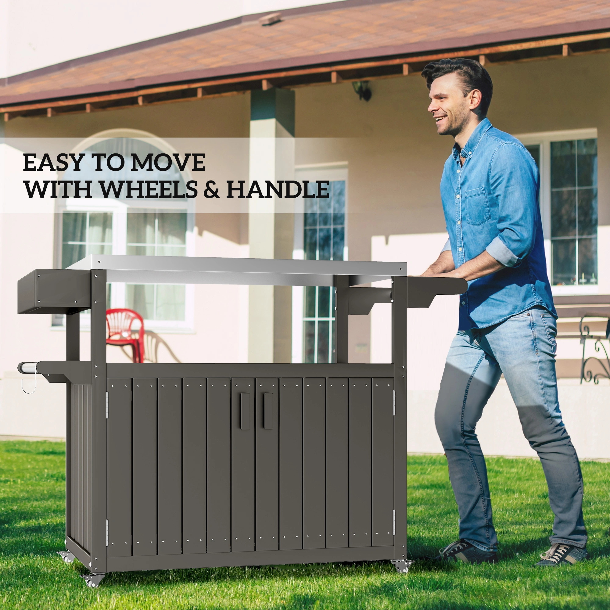Camping Cart,Grill Cart,Outdoor Bar Cart view 6