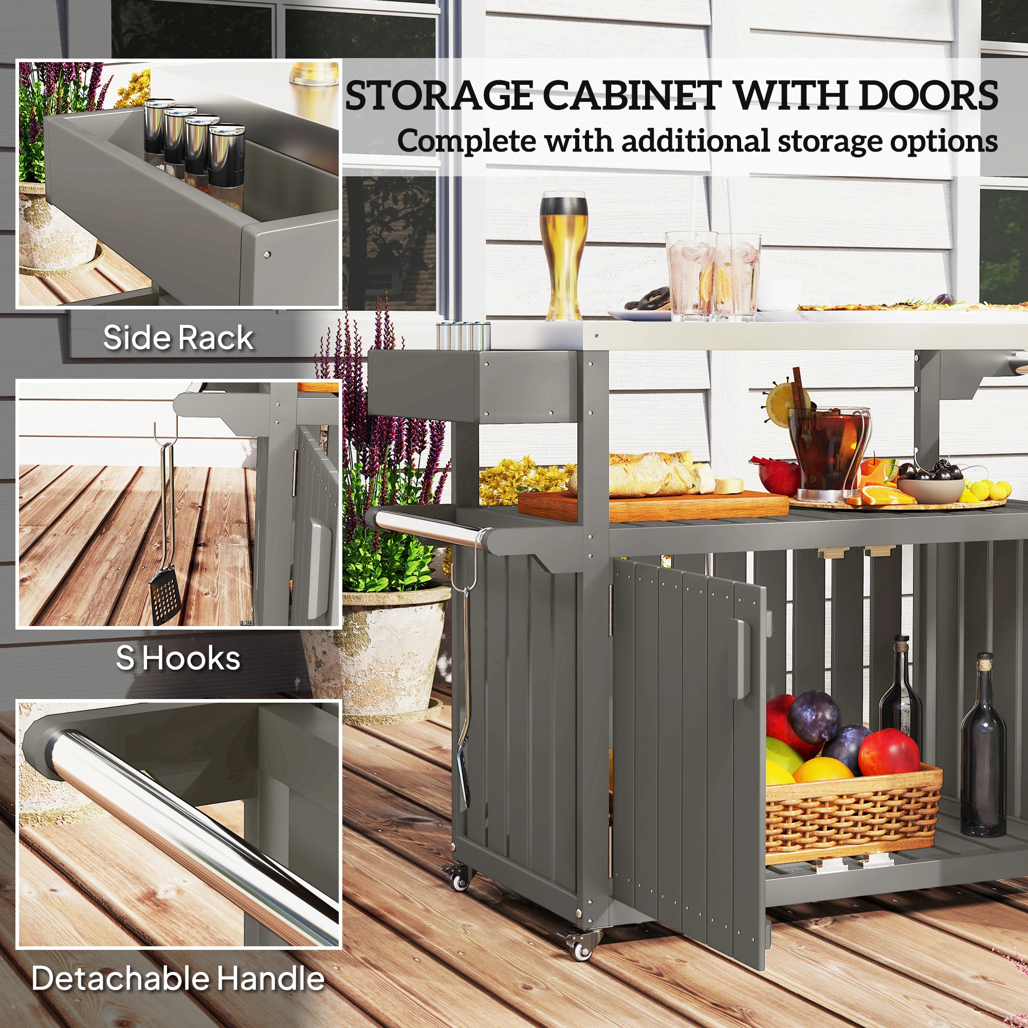 Camping Cart,Grill Cart,Outdoor Bar Cart view 7