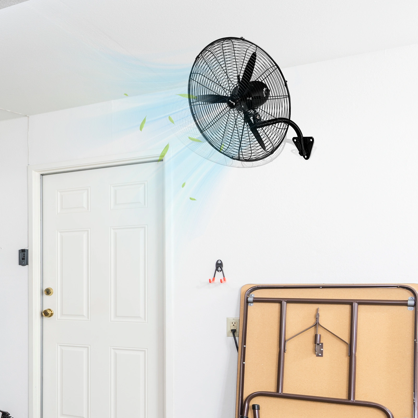 MFJ-EW50 20inch High Velocity Wall Mount Fan Oscillating,Industrial Fan with 4 Speed Ventilation,100% BLDC Copper Motor,4963CFM,,Heavy Duty Metal Fan for Outdoor, Indoor Use view 8
