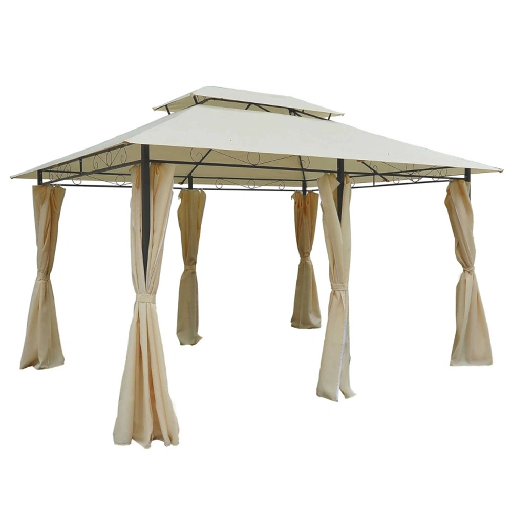 10x10 ft Metal Patio Gazebo Outdoor Hard Top Canopy Garden pergola Shade Shelter with Removable Mesh Walls for Backyard