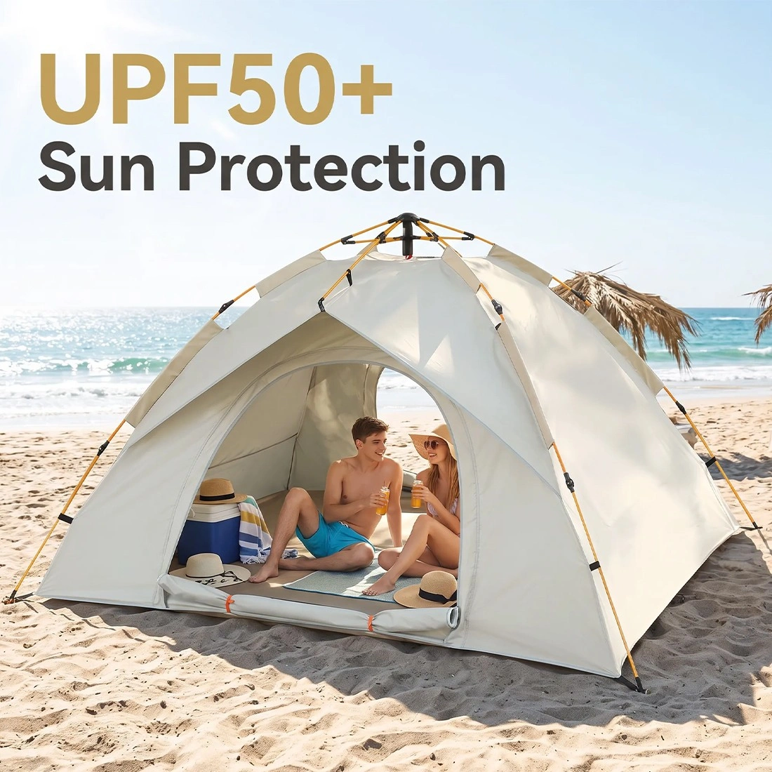 3-4 Person Automatic Pop-Up Camping Tent Waterproof Instant Setup Double Layer view 3