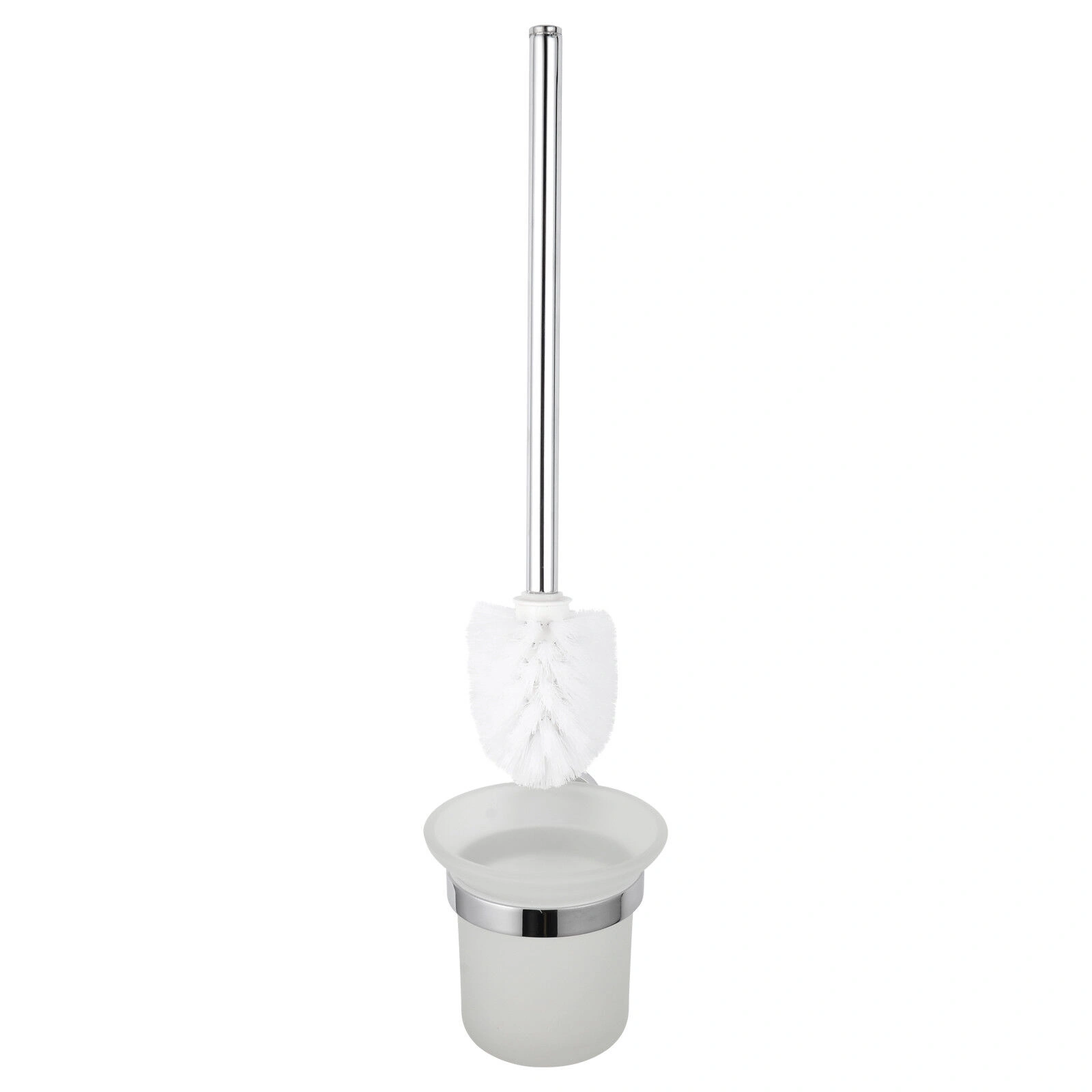 Stainless Steel & Glass Wall-Mounted Brush Holder + Toilet Brush Set, Bathroom Garnitur DE view 5