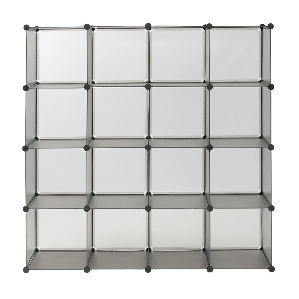 16-Cube Storage Organizer, Gray Bookshelf & Closet Cube Shelves, Modular Bookcase & Storage Cubes view 2