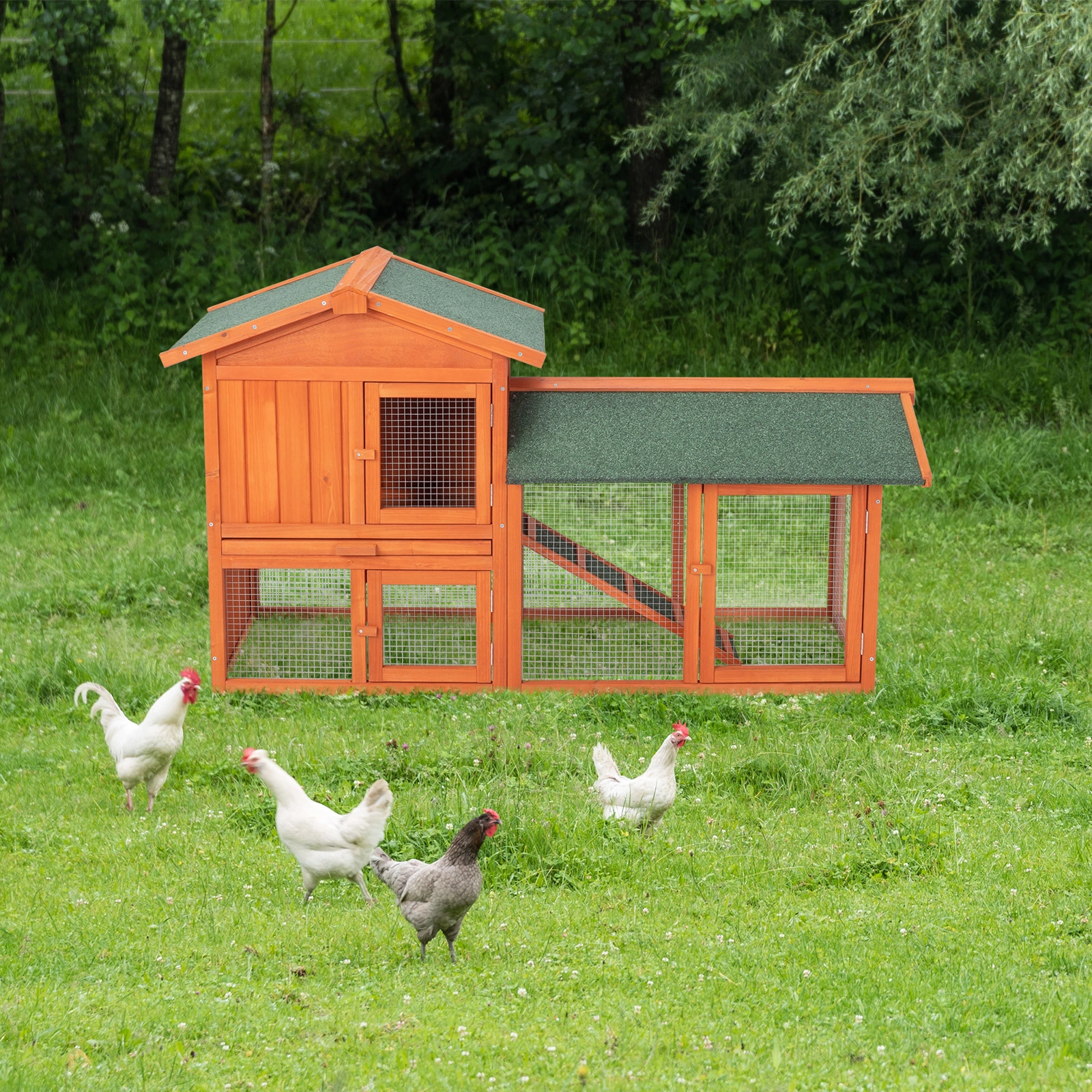 61 Inch Wooden Chicken Coop Hen House Rabbit Hutch Poultry Cage Habitat Same as 39333036 view 13