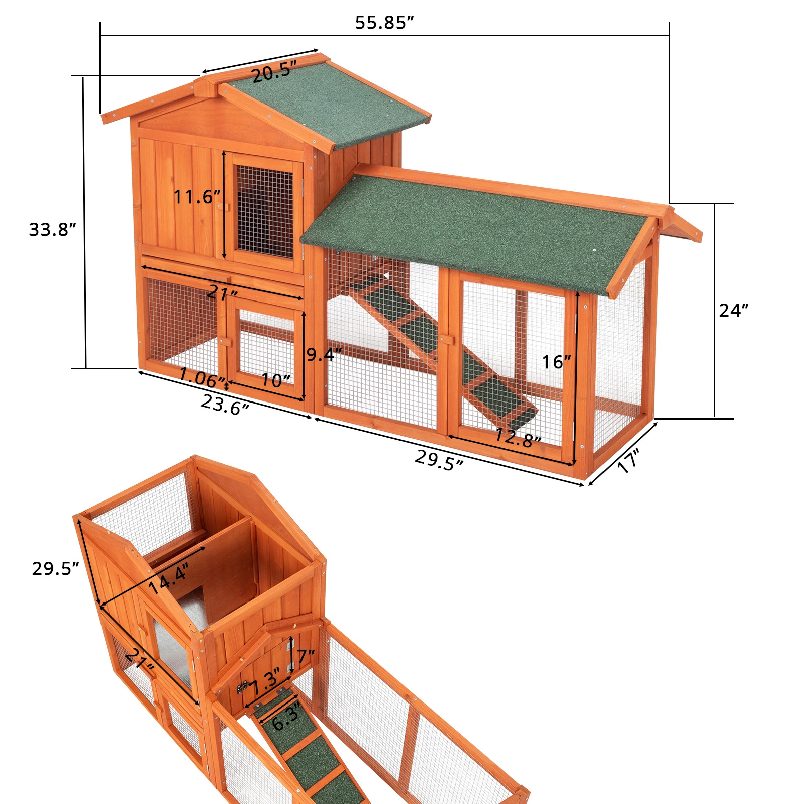 61 Inch Wooden Chicken Coop Hen House Rabbit Hutch Poultry Cage Habitat Same as 39333036 view 9