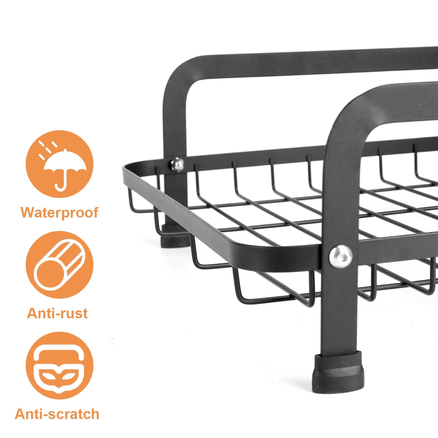 2-Tier Dish Drying Rack 16.65x14.57x13.11in Kitchen Dish Rack with Drainboard Utensil Holder Bowl Rack view 8