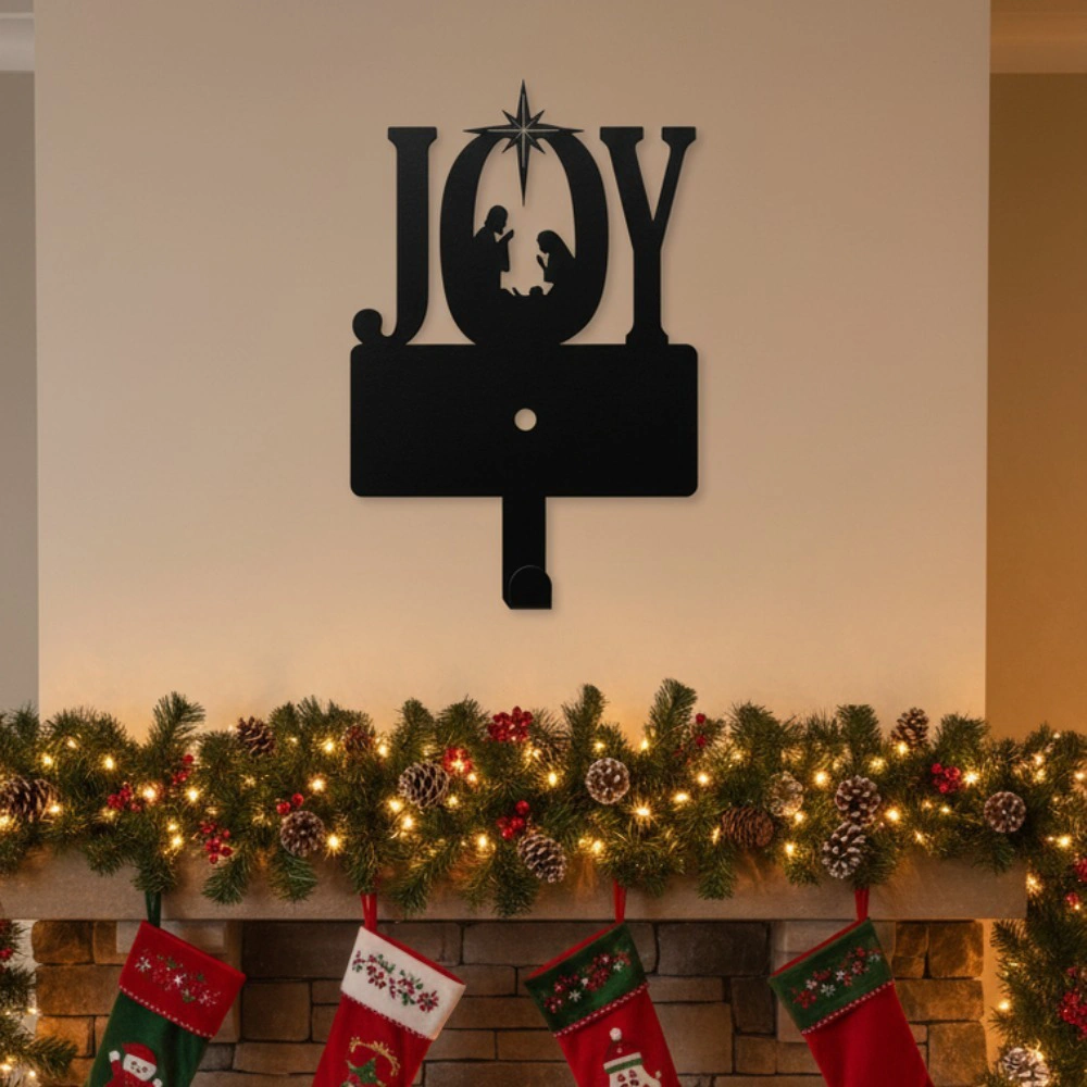 HELLOYOUNG Nativity Metal Wall Hooks, Christmas Manger Key & Coat Rack, Wall Mounted Entryway Organizer, Festive Holiday Decor, Xmas Gift view 4