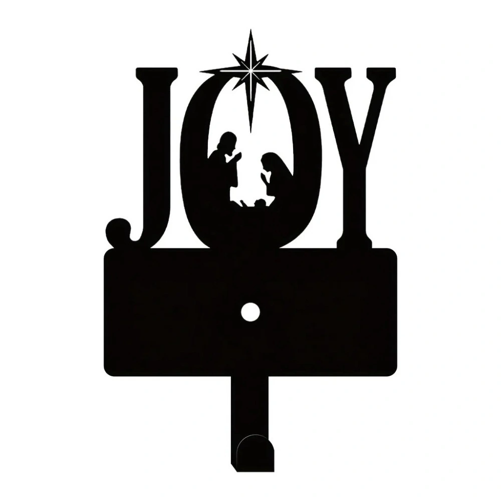 HELLOYOUNG Nativity Metal Wall Hooks, Christmas Manger Key & Coat Rack, Wall Mounted Entryway Organizer, Festive Holiday Decor, Xmas Gift view 6
