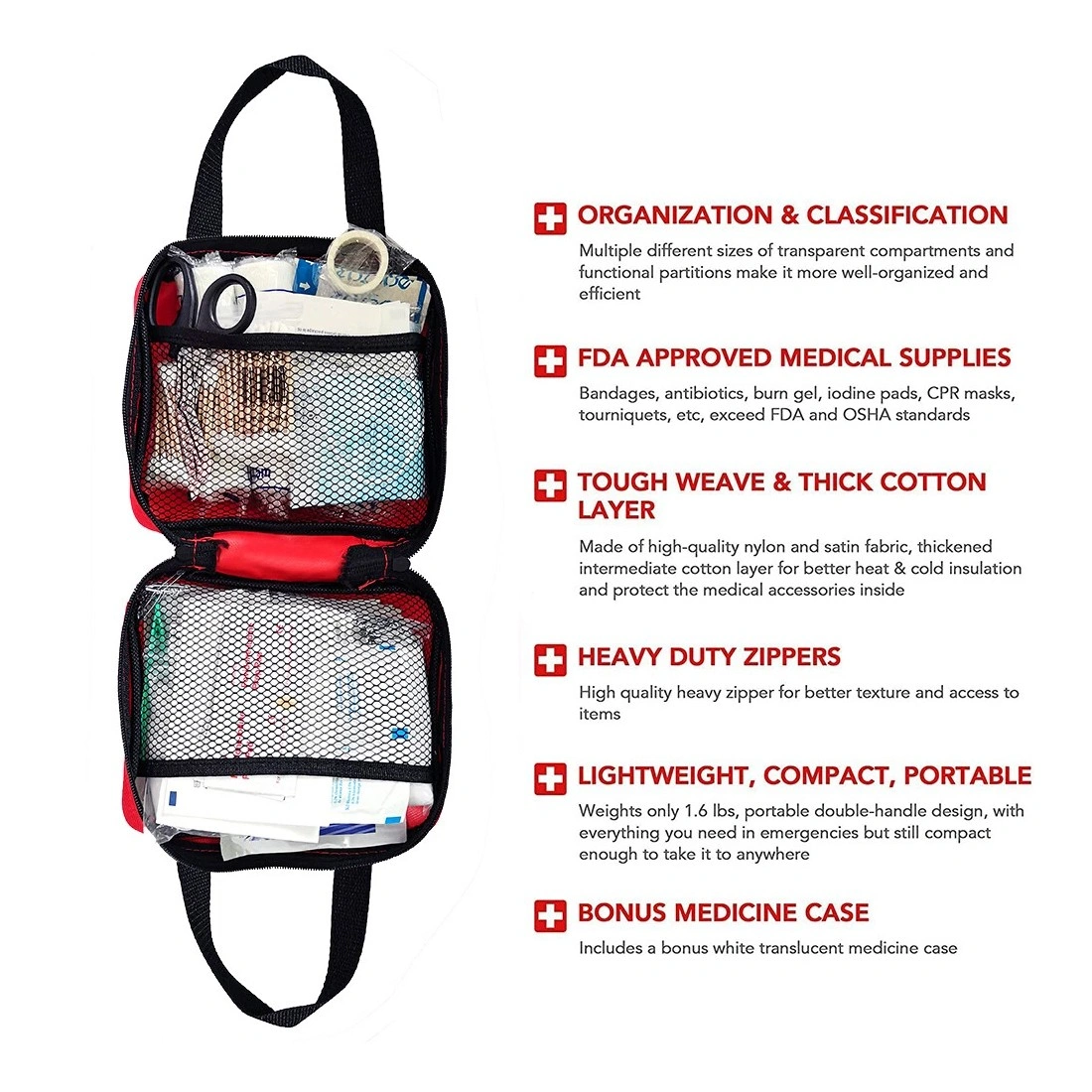 391 Piece First Aid Kit Bag Medical Emergency Trauma Survival Kit for Car Home Travel UK view 3