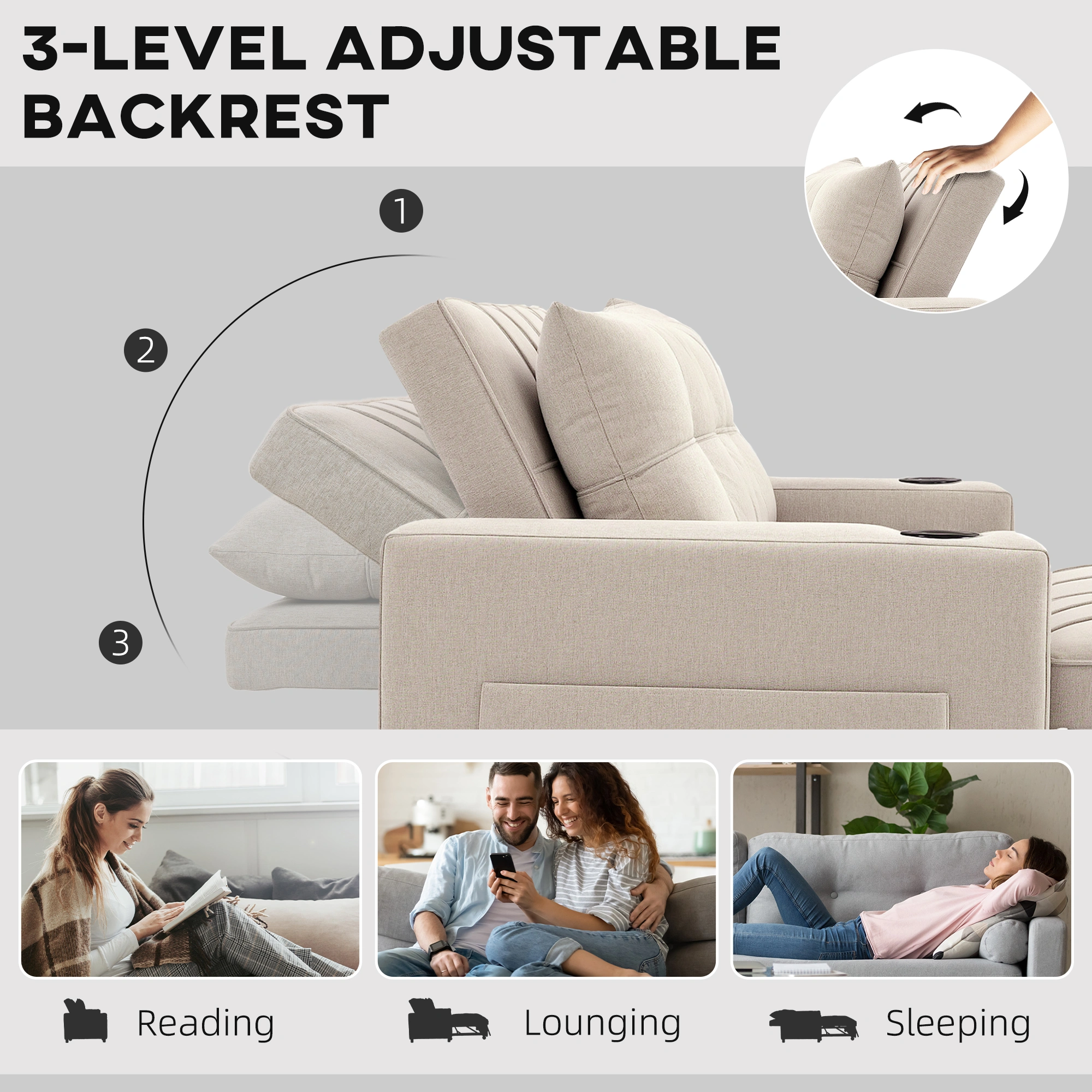 Modern Sofa Chair, Comfortable Accent Lounge Chair for Living Room & Bedroom view 4