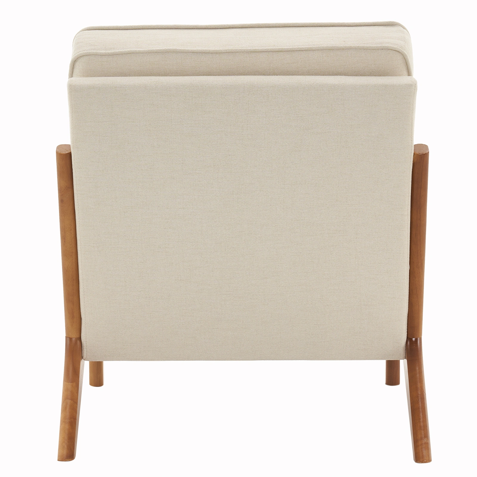 Oak Armrest Oak Upholstered Single Lounge Chair Indoor Lounge Chair Off-White view 4