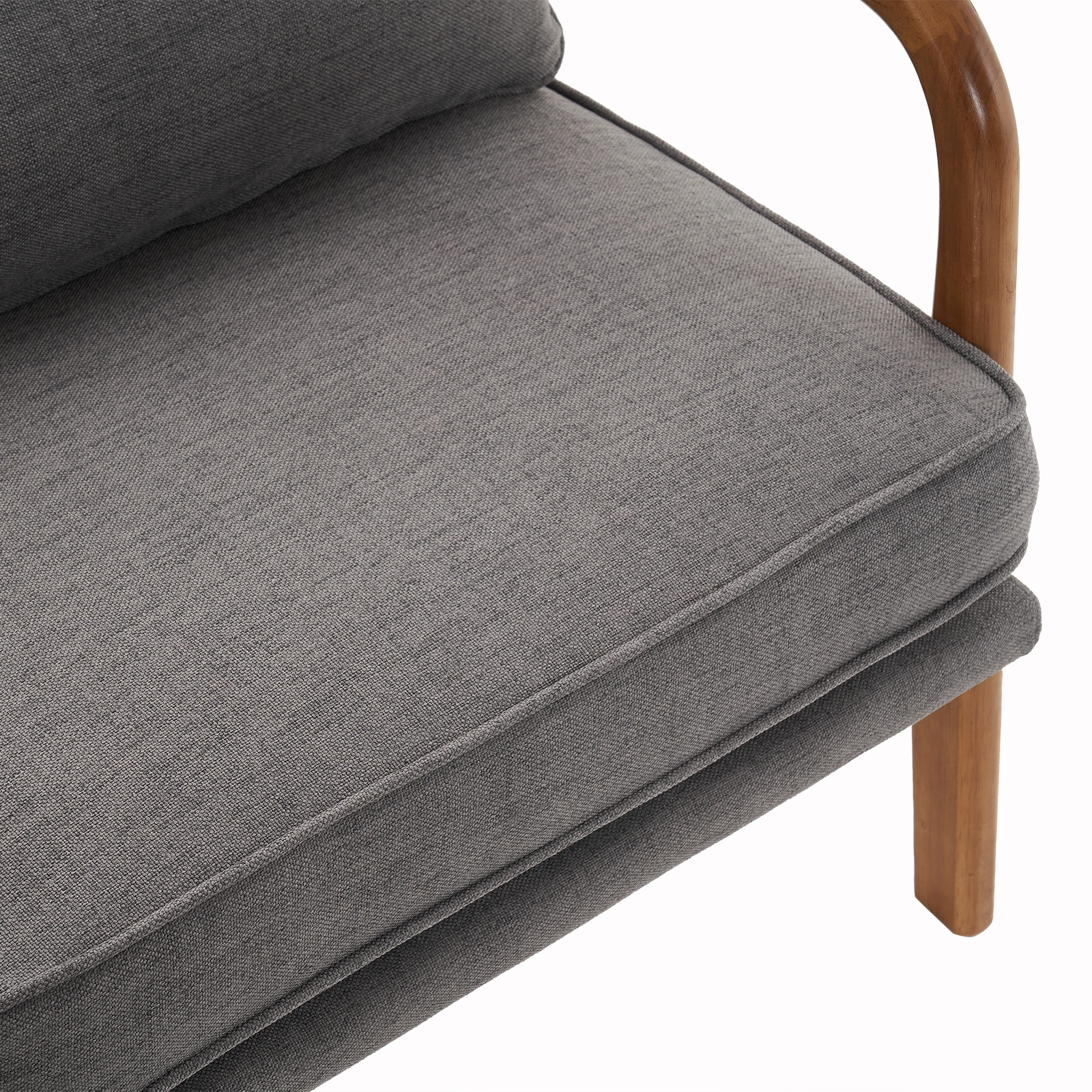 Oak Armrest Oak Upholstered Single Lounge Chair Indoor Lounge Chair Dark Grey view 9