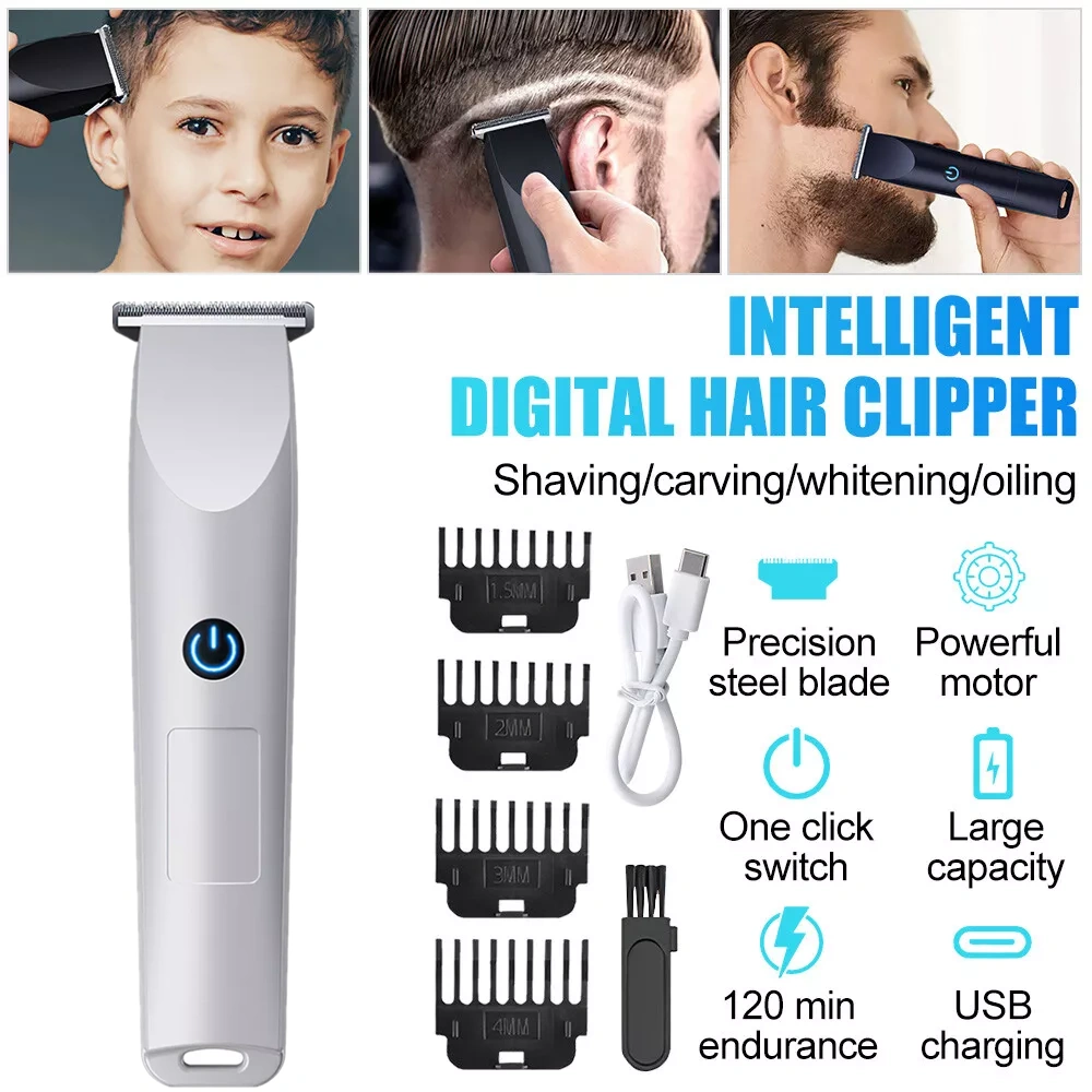Men's Electric Hair Clippers & Beard Trimmer 2-in-1 Professional Barber Shaving Machine - White view 5