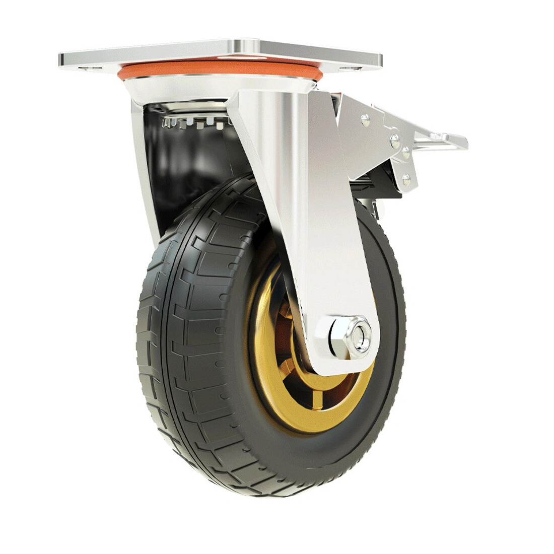 4x 150mm Heavy Duty Swivel Caster Wheels - 300kg Load Capacity, 2 Brakes, Industrial Grade Castors view 5
