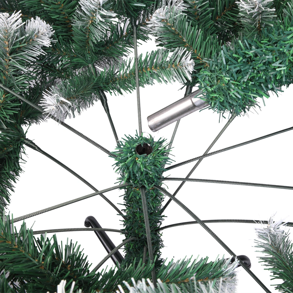 7FT Spray White PVC Artificial Christmas Tree with 870 Branches - Full Pre-Lit Holiday Tree view 14