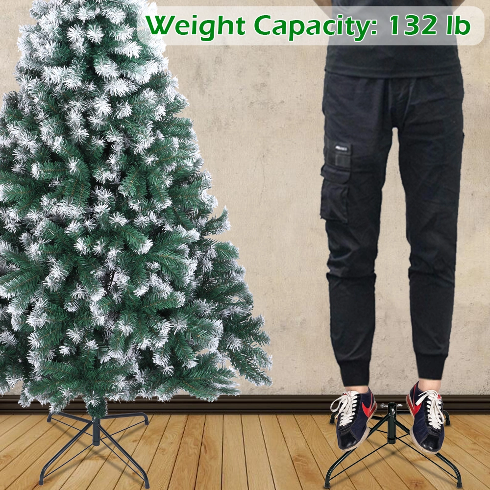 7FT Spray White PVC Artificial Christmas Tree with 870 Branches - Full Pre-Lit Holiday Tree view 5