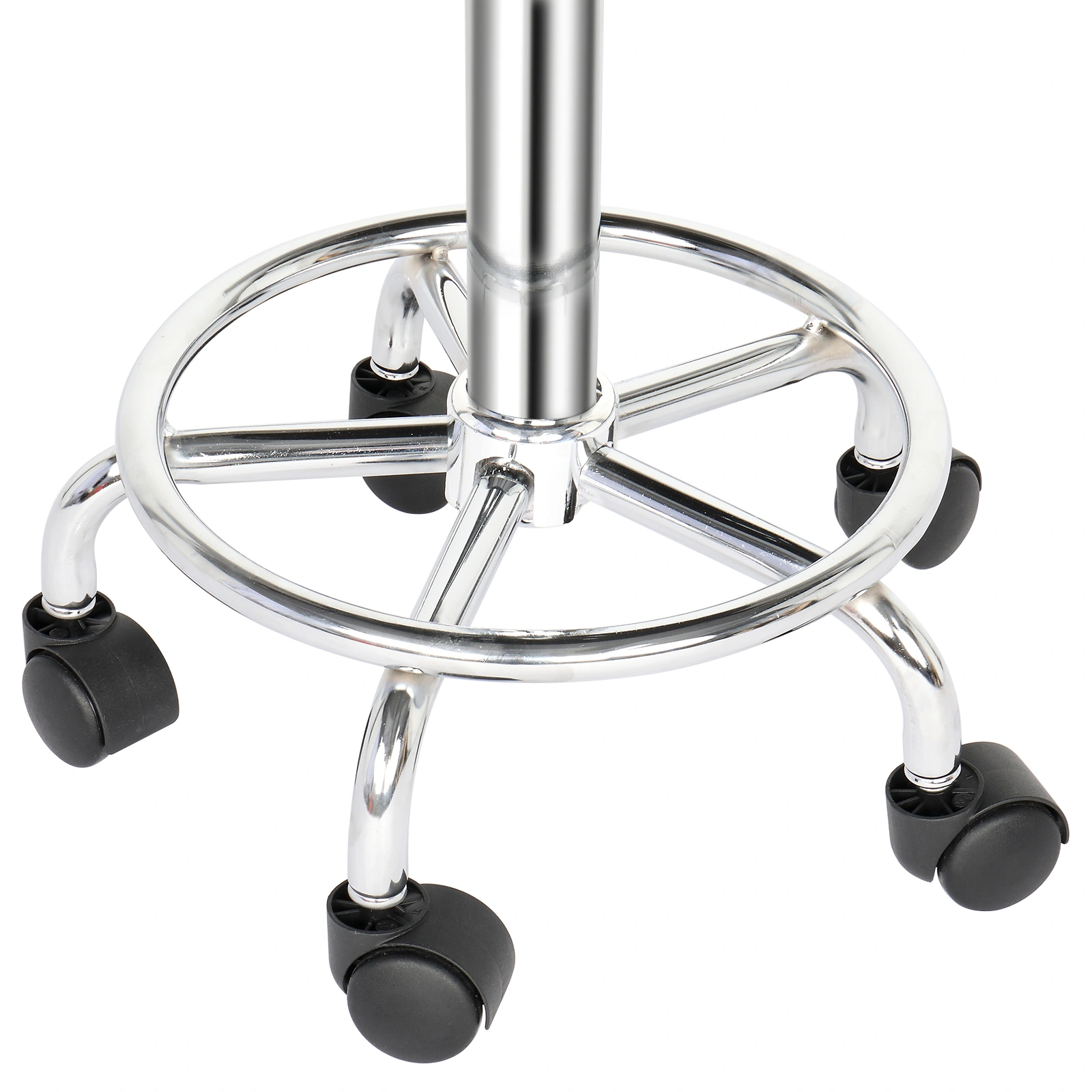 Round Stool with Lines Rotation Bar Stool White view 13
