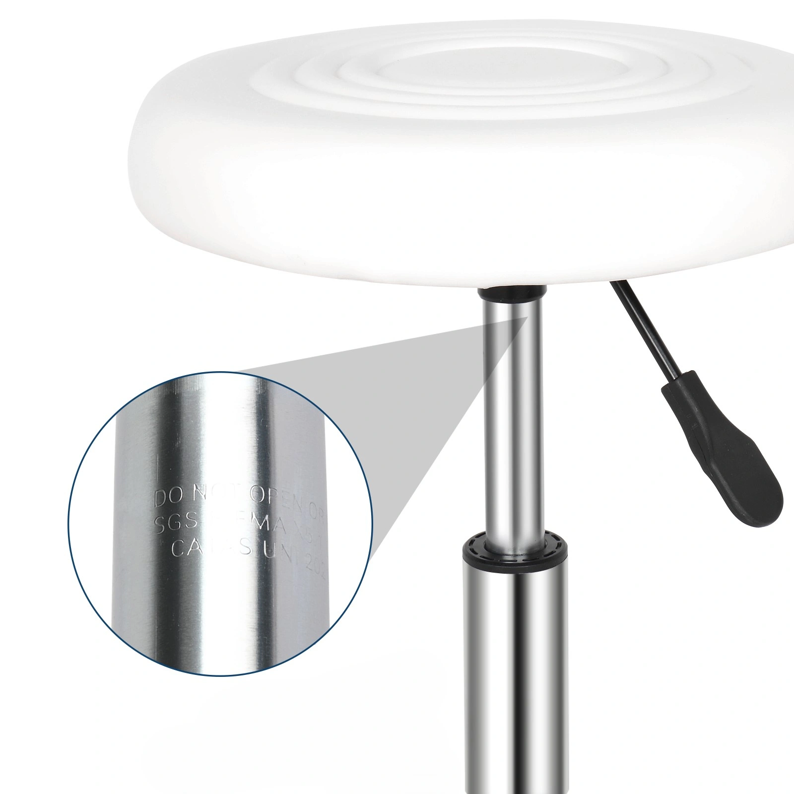Round Stool with Lines Rotation Bar Stool White view 20