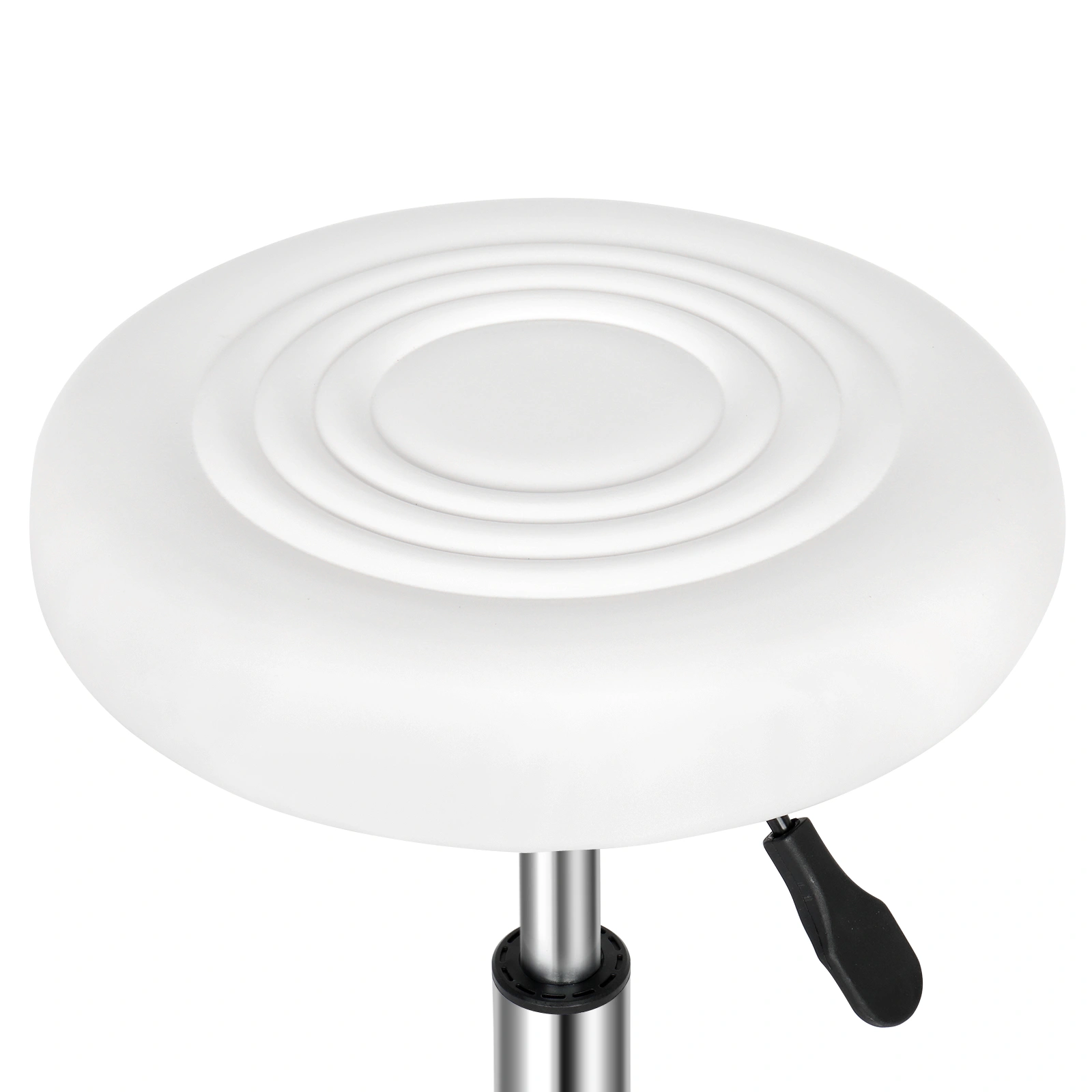 Round Stool with Lines Rotation Bar Stool White view 6