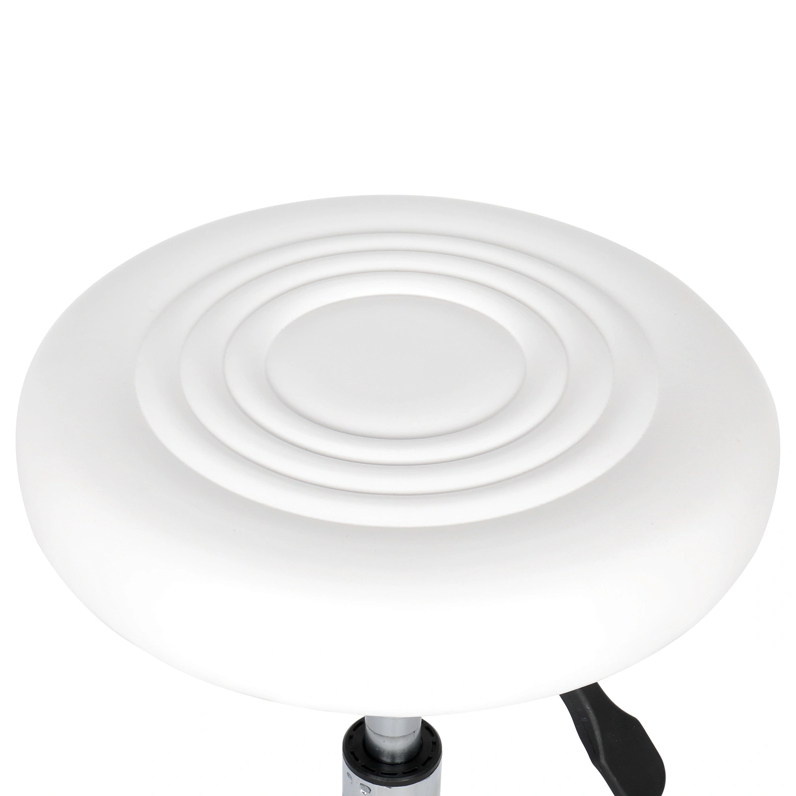 Round Stool with Lines Rotation Bar Stool White view 7