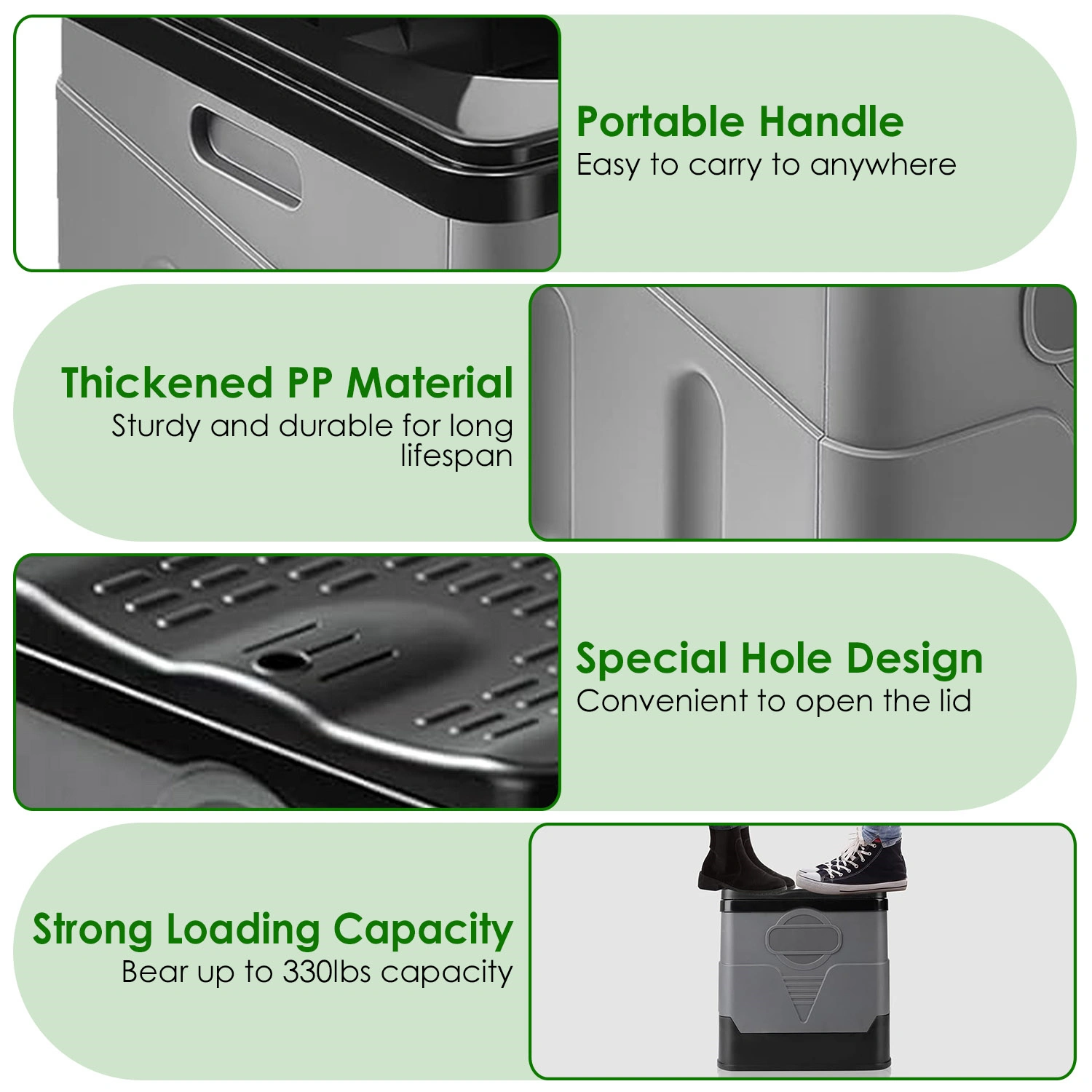 Portable Toilet with Carry Bag Foldable Emergency Toilet with Lid Trash Bags Camping Toilet Foldable Toilet for Car Indoor Outdoor Commode Travel Toilet Portable Toilet for Camping,Tent,Hiking,Boating view 10