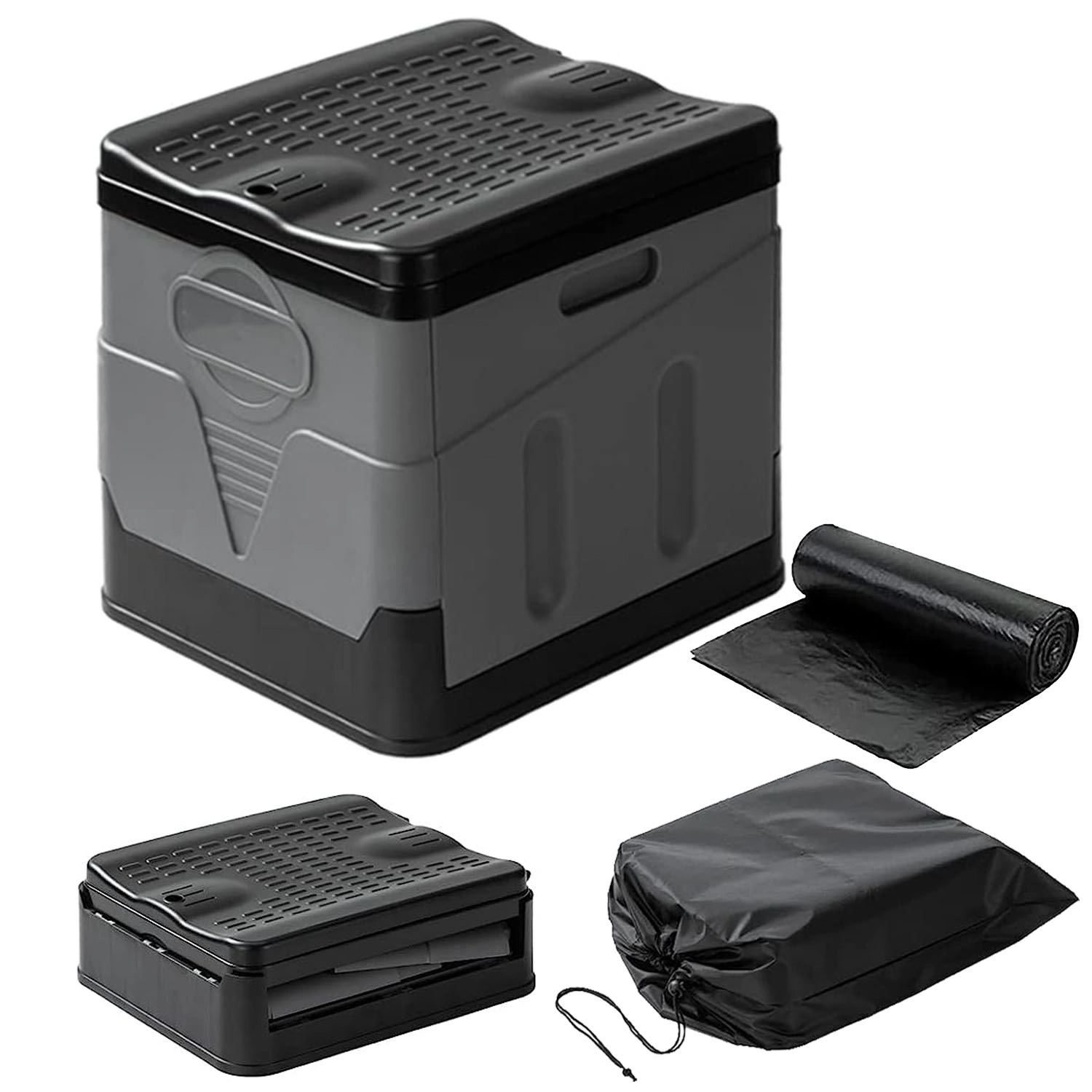 Portable Toilet with Carry Bag Foldable Emergency Toilet with Lid Trash Bags Camping Toilet Foldable Toilet for Car Indoor Outdoor Commode Travel Toilet Portable Toilet for Camping,Tent,Hiking,Boating view 4