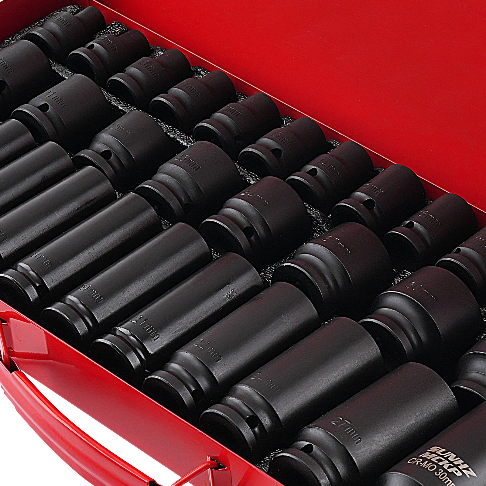35PCS 1/2" Deep Impact Socket Set Drive 6 Point Metric Garage Tool 8 - 32mm view 3