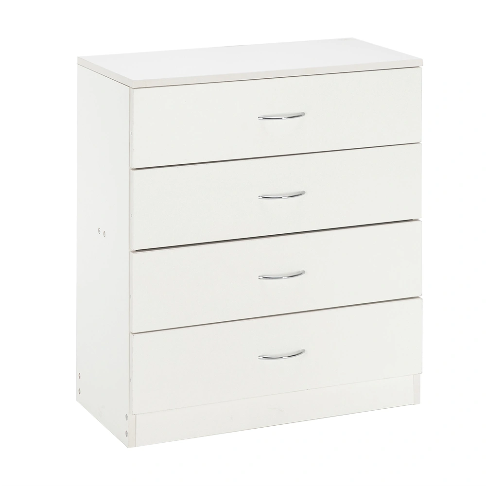 MDF Wood Simple 4-Drawer Dresser White view 11