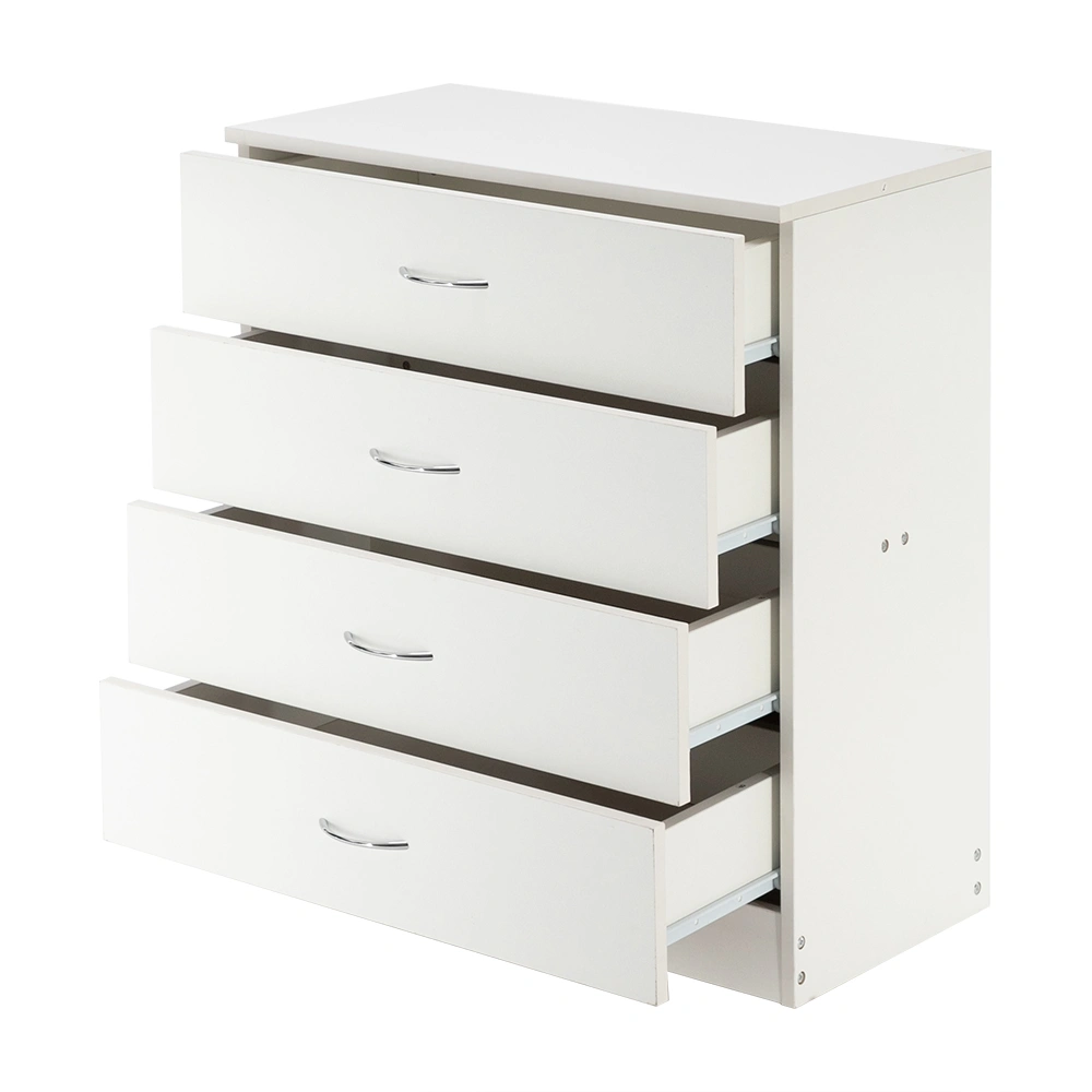MDF Wood Simple 4-Drawer Dresser White view 15