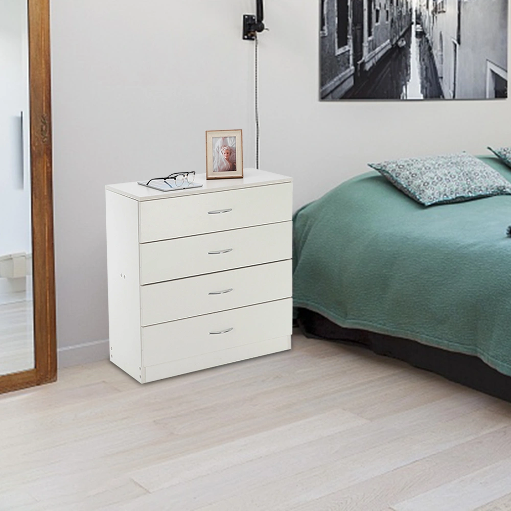 MDF Wood Simple 4-Drawer Dresser White view 18