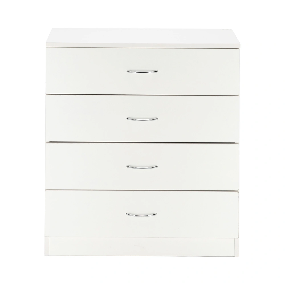 MDF Wood Simple 4-Drawer Dresser White view 4