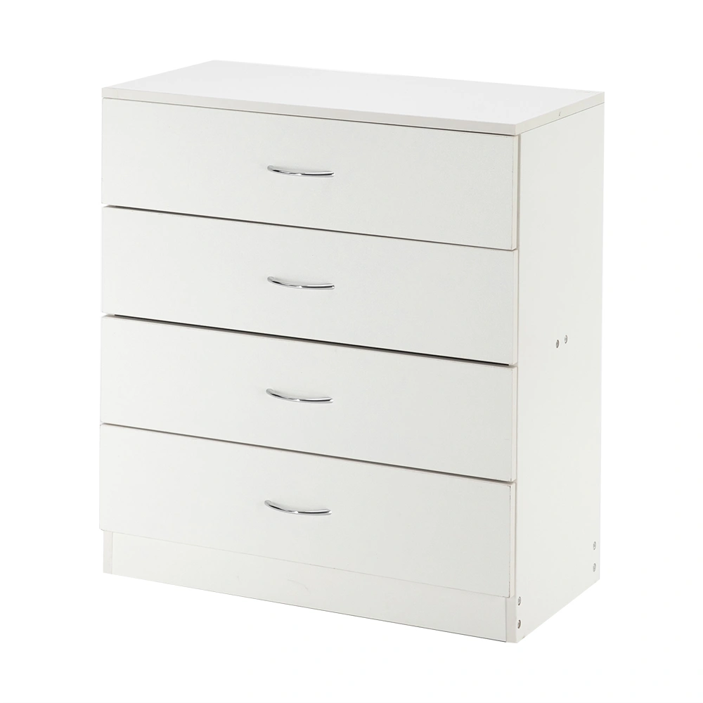 MDF Wood Simple 4-Drawer Dresser White view 5