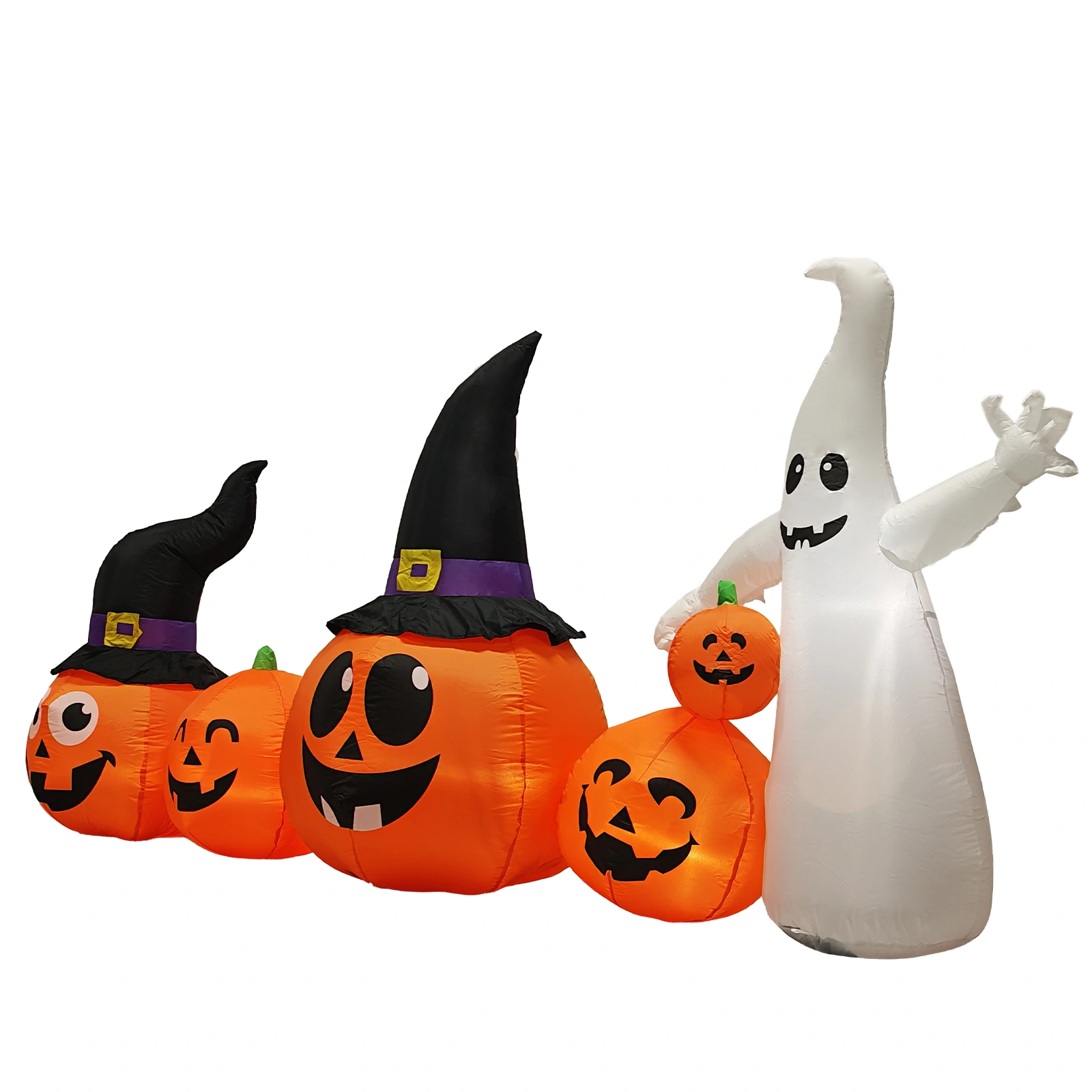 8FT Halloween Inflatable Pumpkins and Ghost Yard Decoration, Outdoor Indoor Blow Up Decor with Built-in LED Lights, Lawn Garden Haunted Display view 2