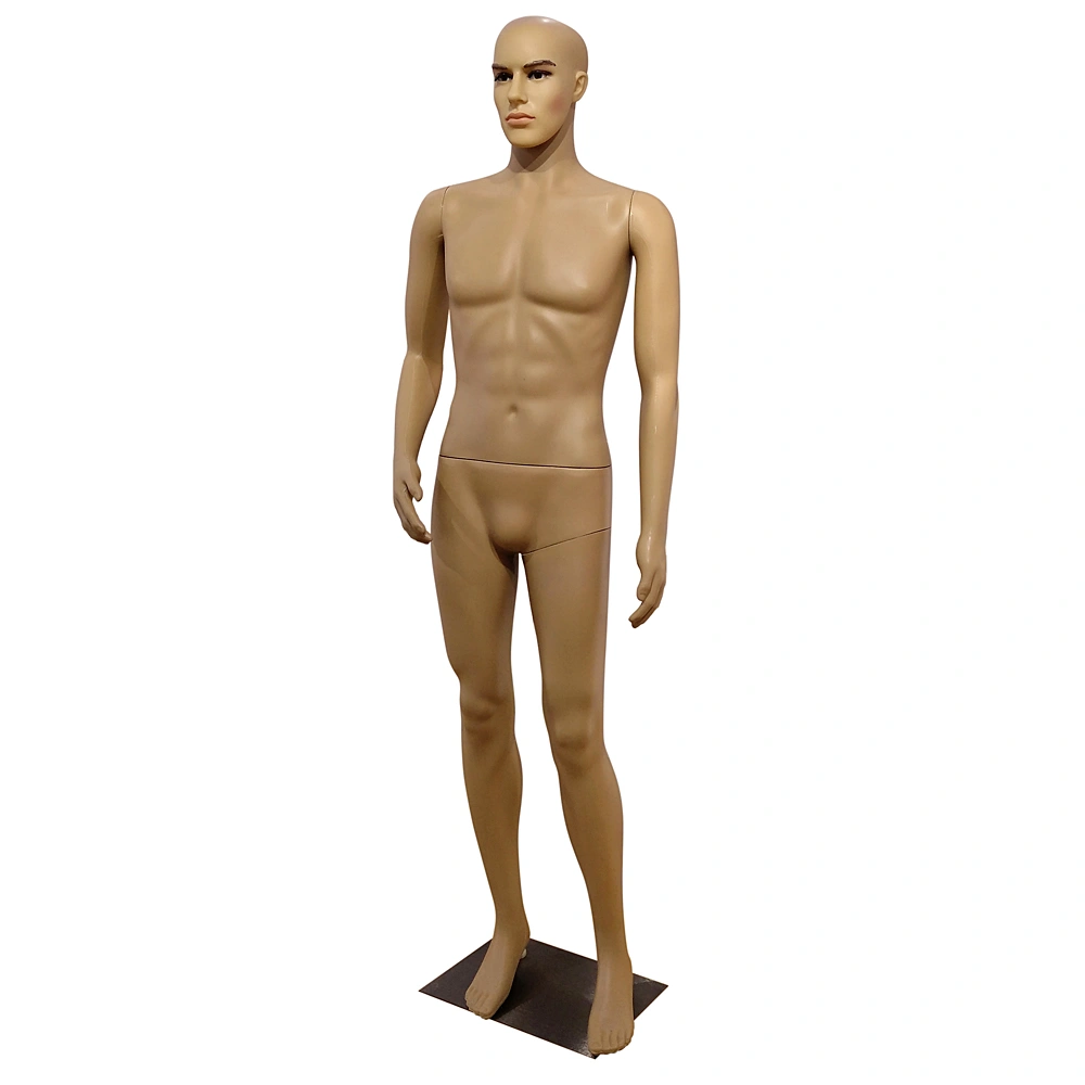 K4 Male Mannequin Display - Curved Right Arm, Straight Foot, Skin Color