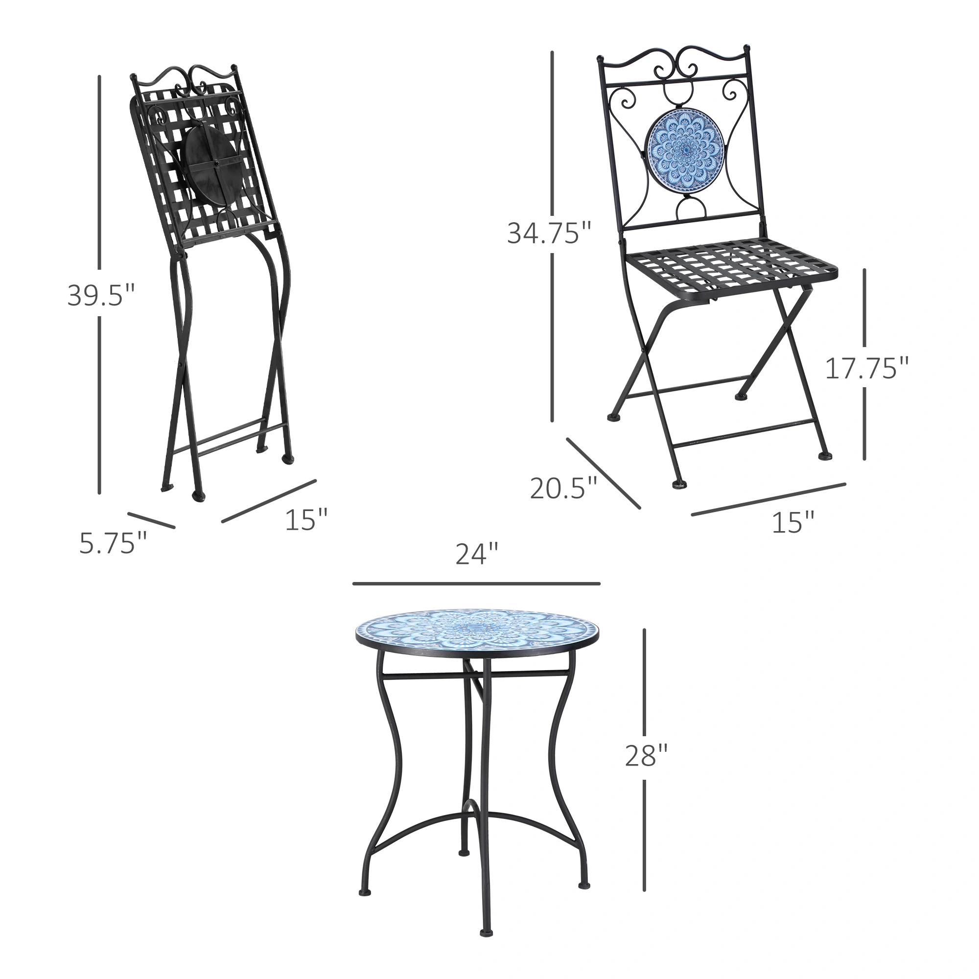 Outdoor Rocking Chair for Garden Patio - Classic Wooden Garden Chair with Cushion, Smooth Gliding Design view 3