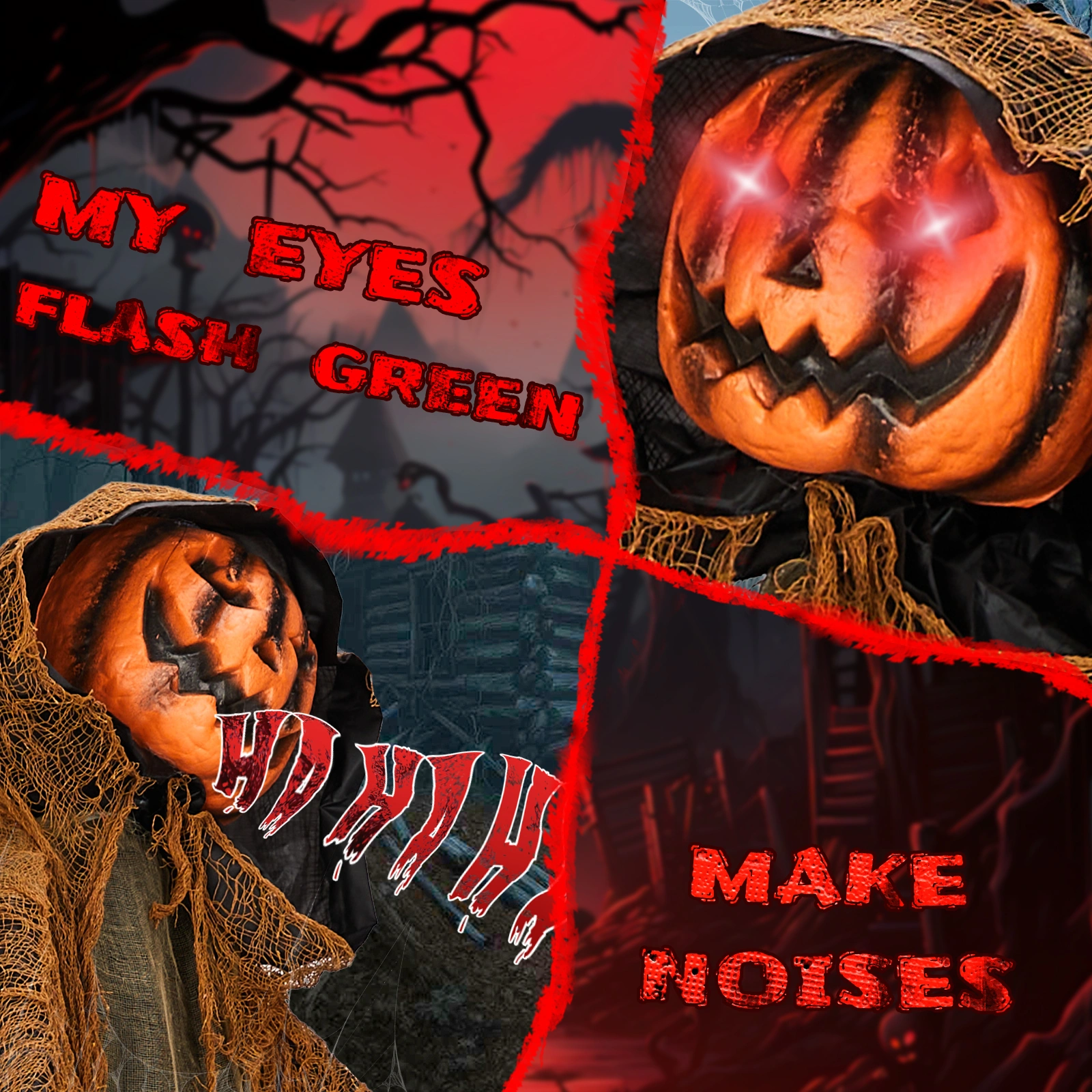 5.8ft Halloween Decorations Outdoor Life Size Animatronics Pumpkin Ghost, Sound-Actived Party Decor with Creepy Sound, Scary Haunted House Props for Garden Yard Lawn view 7