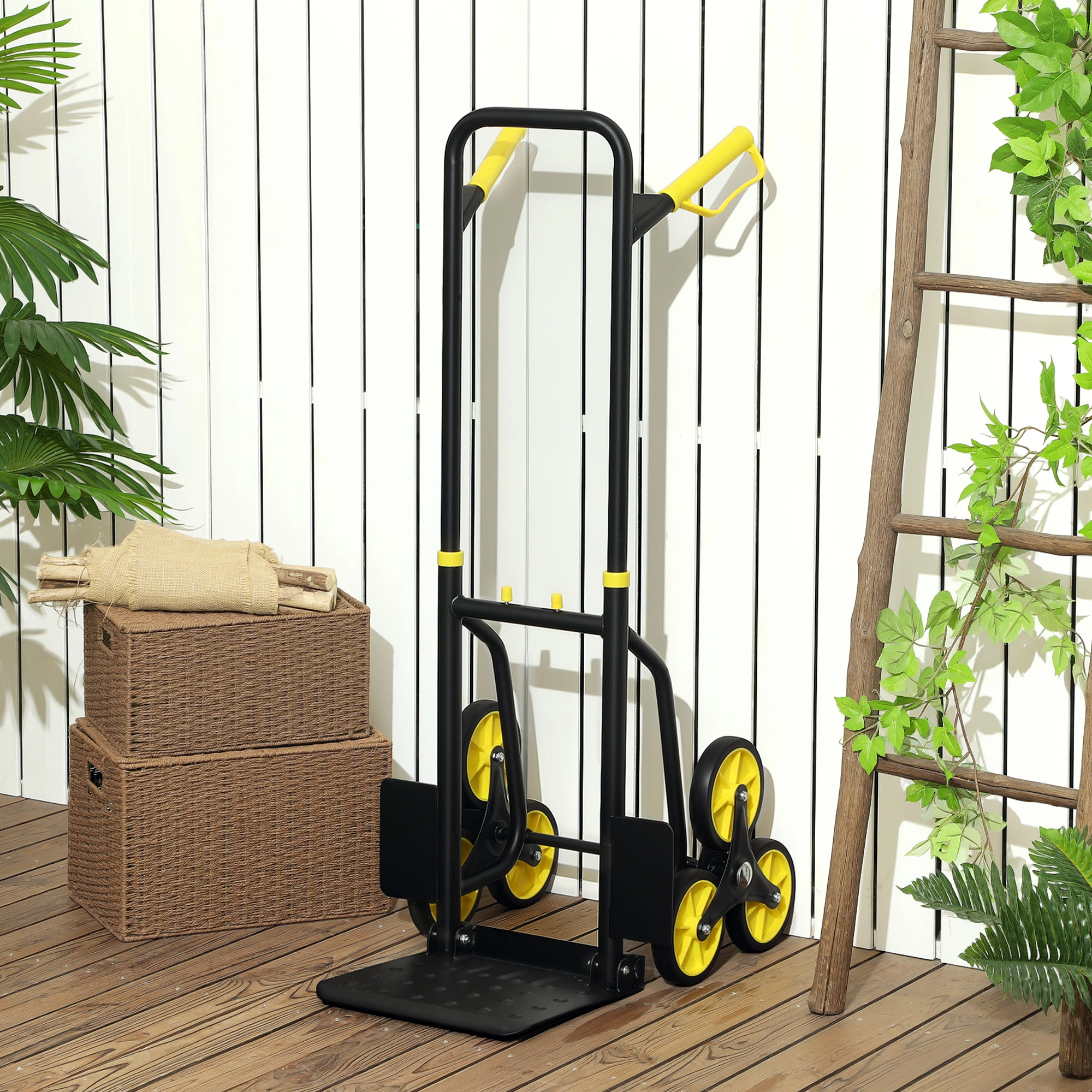 Folding Hand Truck 300 lb Weight Capacity Collapsible Aluminum Utility Dolly with Handle Grip
