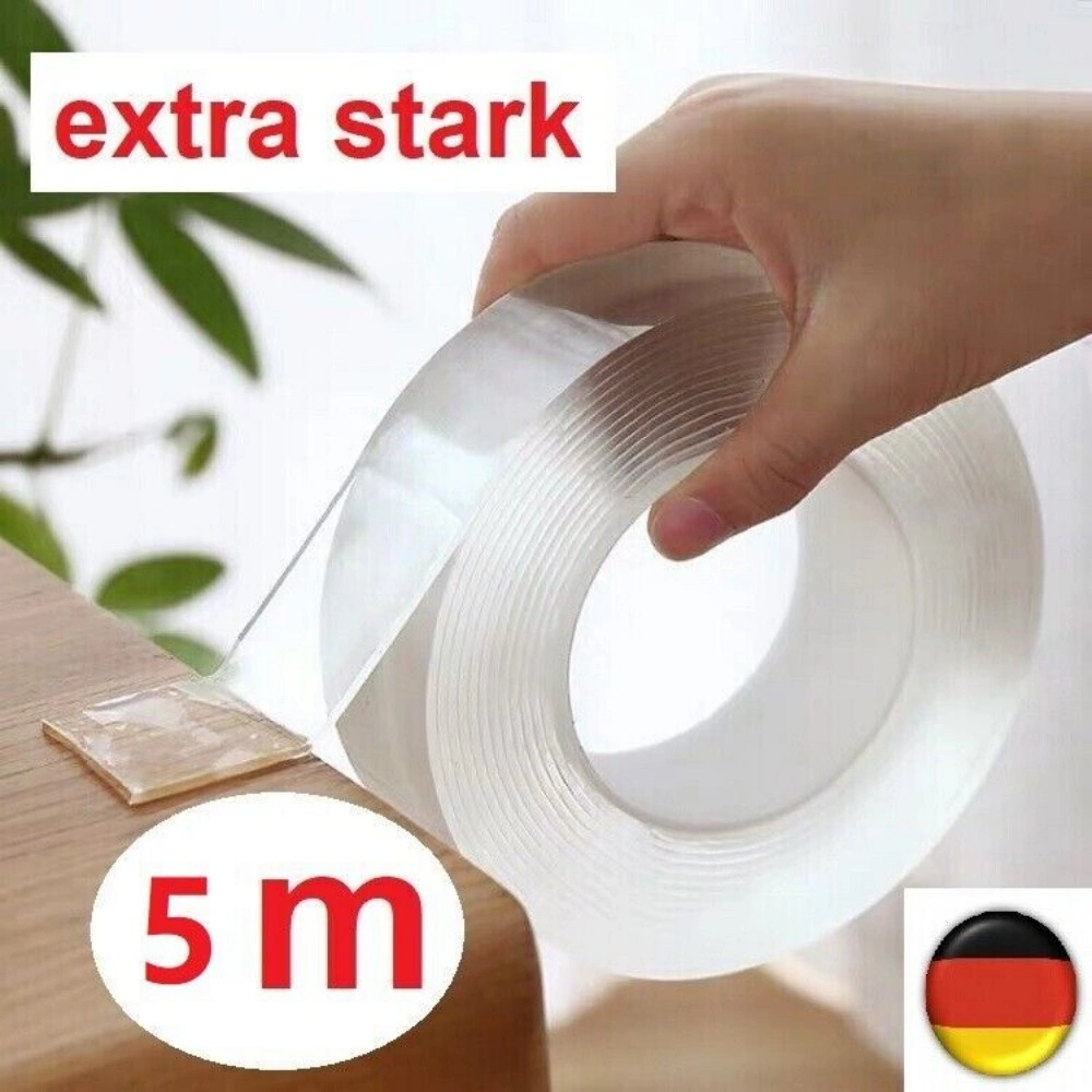 Double Sided Nano Tape - Transparent Strong Adhesive Tape Roll, 5m Reusable Bonding Tape