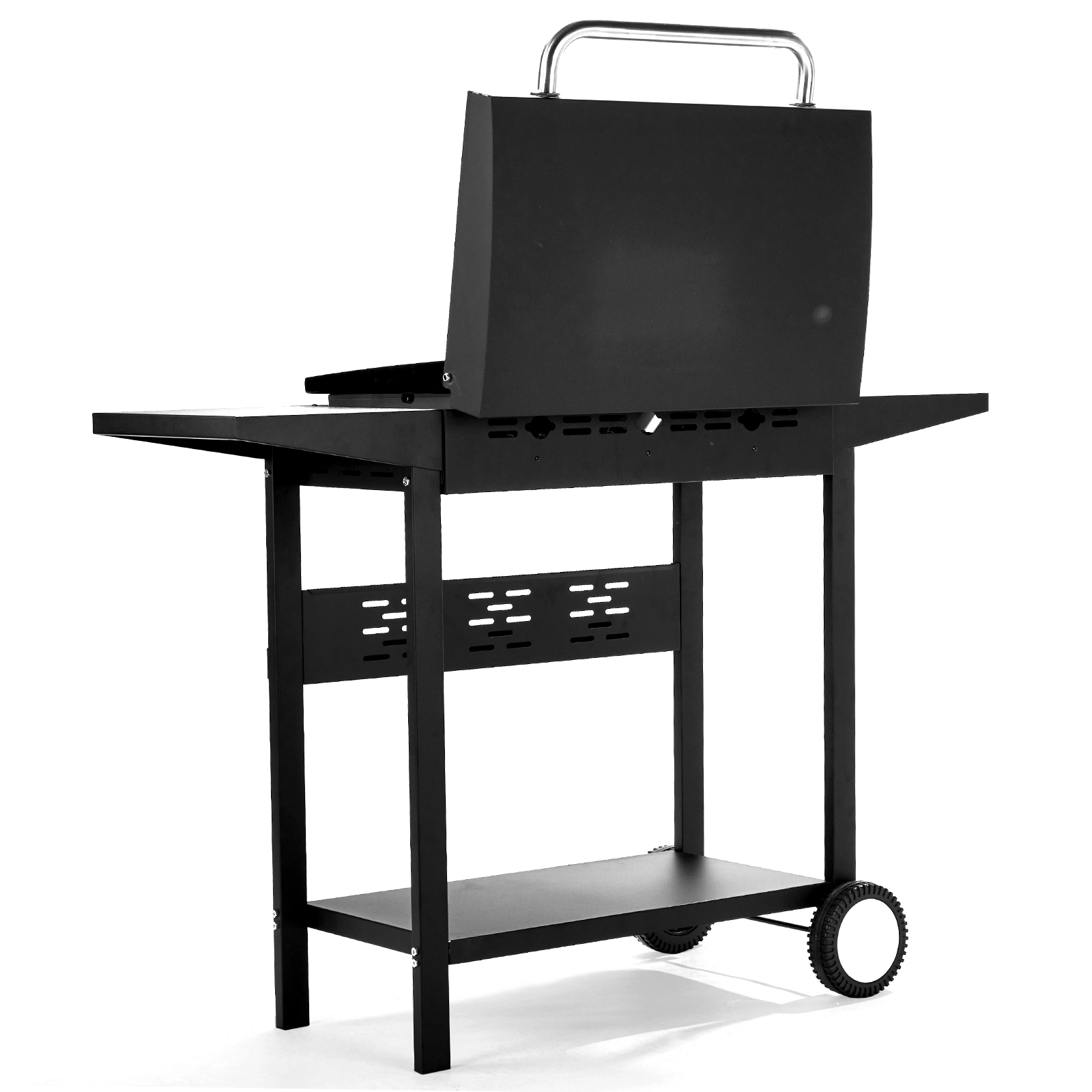 3-Burner Flat Top Gas Griddle Cooking Station with Ceramic Coated Cast Iron Pan, 30,000 BTU Propane Fuelled Griddle Station with Side Shelves & Spice Rack for Outdoor Barbecue Backyard Cookout view 17