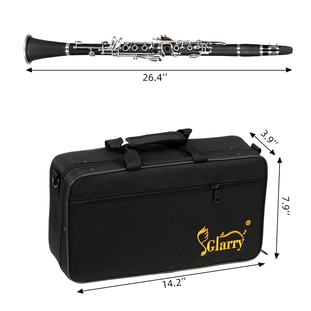 17 Keys Flat B Black Clarinet with Two Mouthpieces Connector for Beginner Student view 28